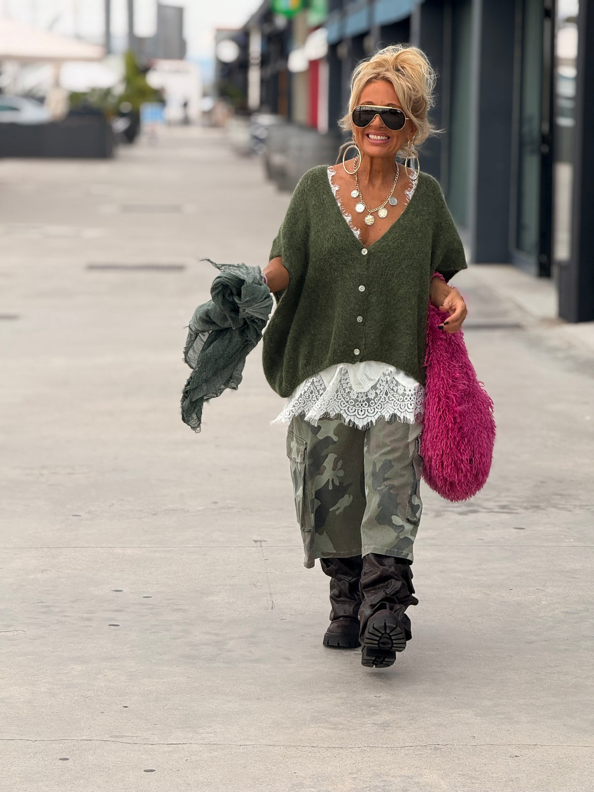 BERMUDA OVERSIZE CAMUFLAJE MULTICOLOR