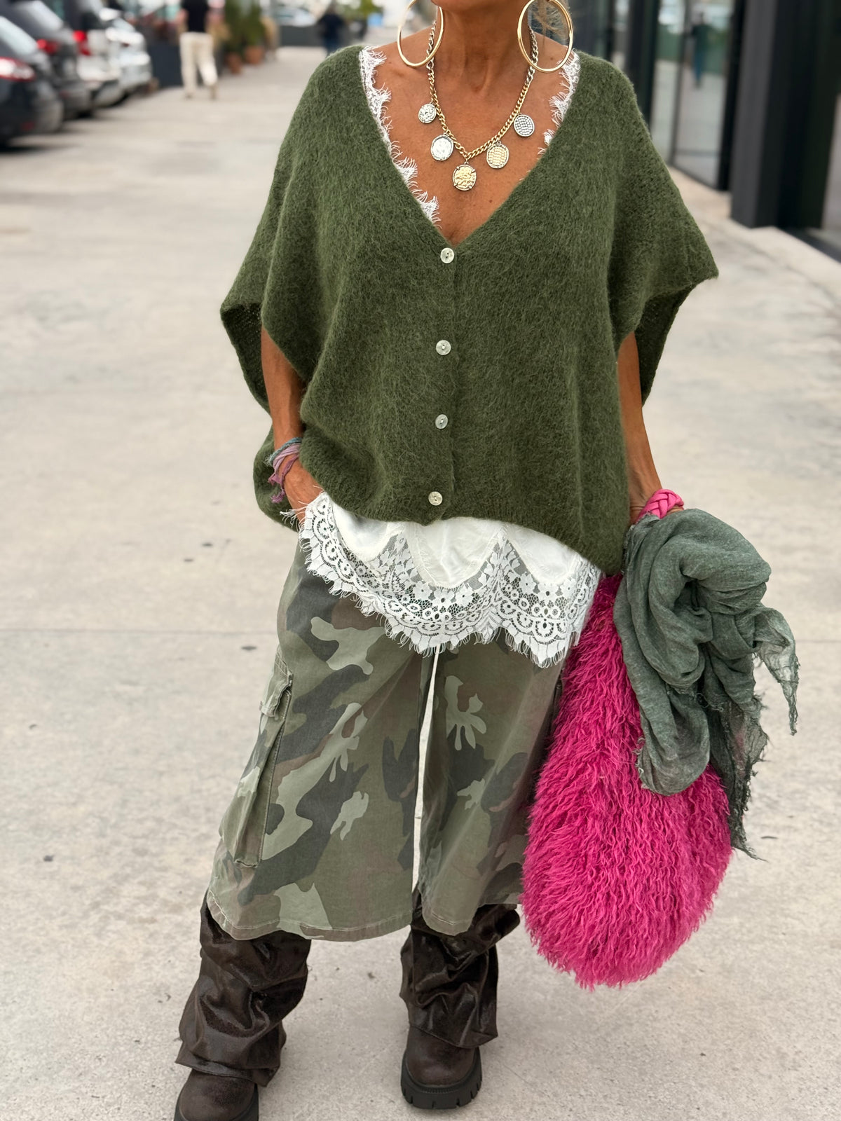 BERMUDA OVERSIZE CAMUFLAJE MULTICOLOR