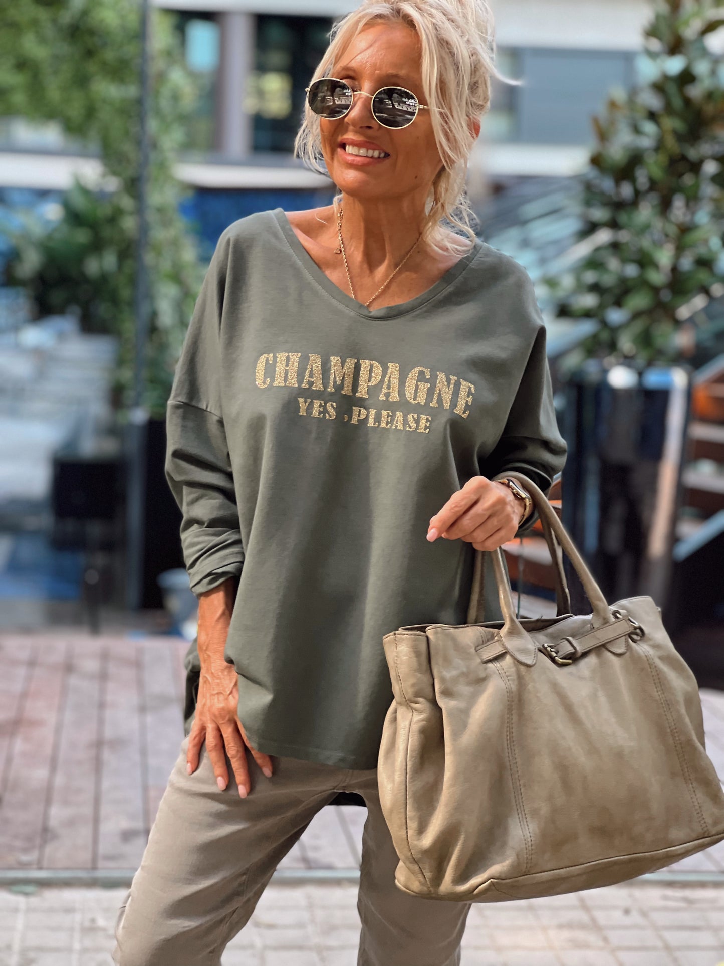 SUDADERA CHAMPAGNE KAKI