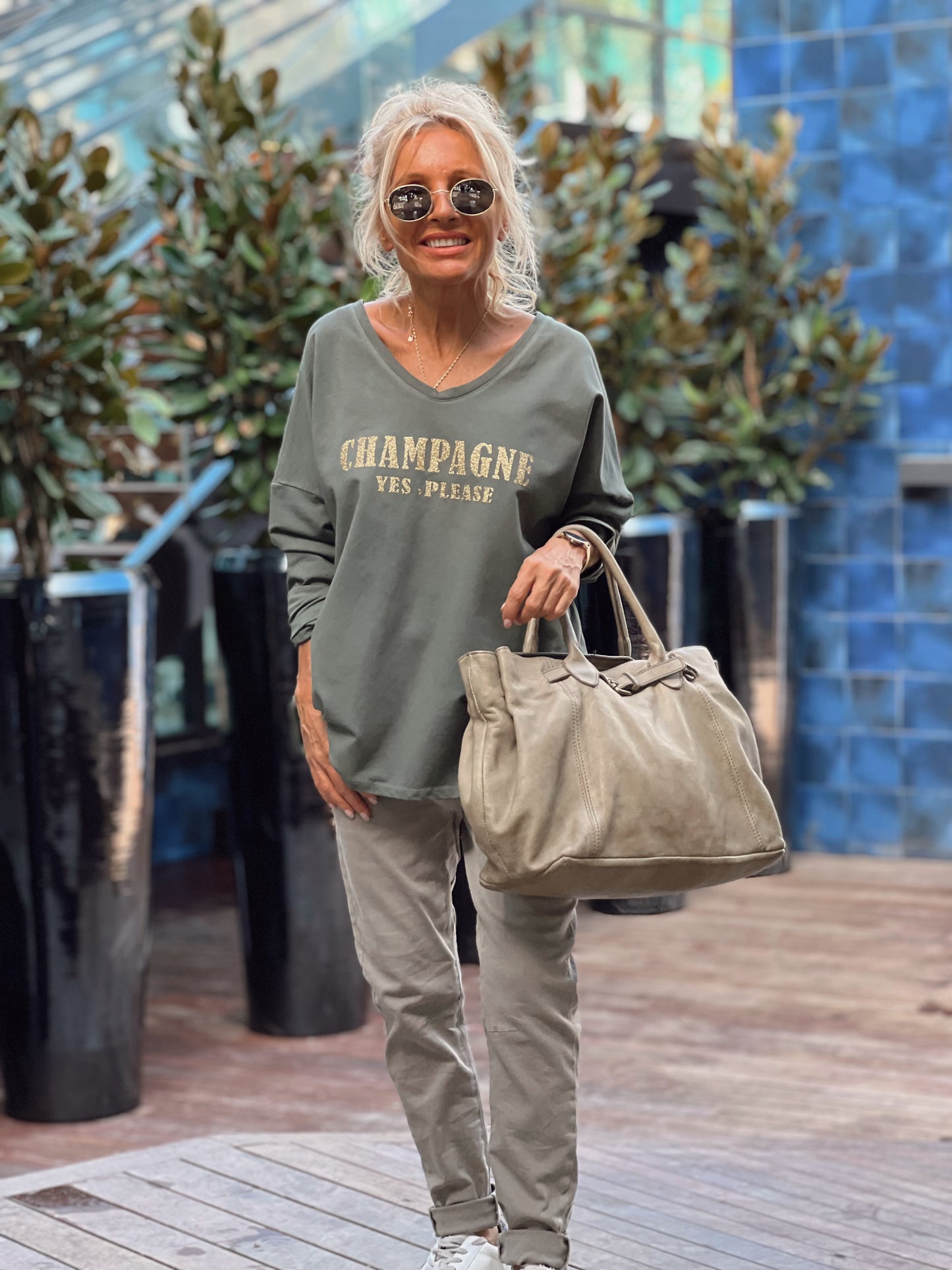 SUDADERA CHAMPAGNE KAKI