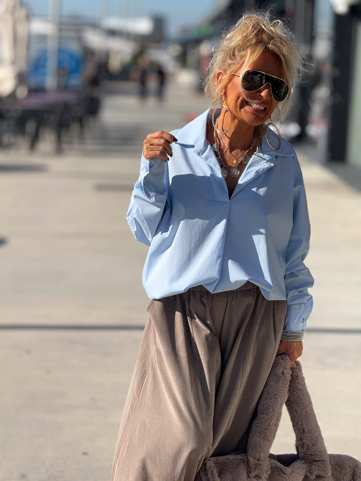 CAMISA GLORIA CELESTE