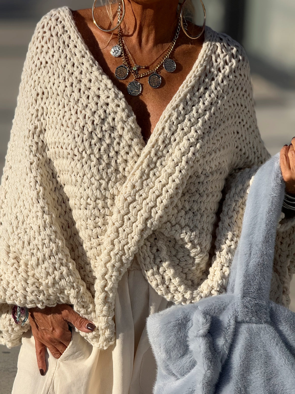 JERSEY DE PUNTO OVERSIZE ENTRELAZADO MULTICOLOR