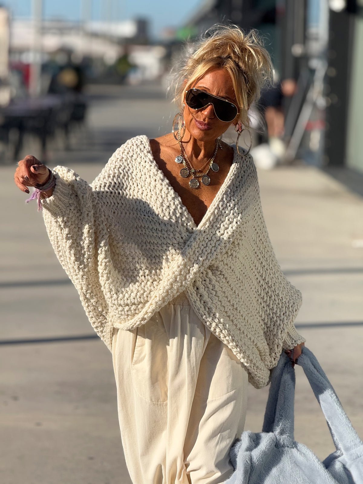 JERSEY DE PUNTO OVERSIZE ENTRELAZADO MULTICOLOR