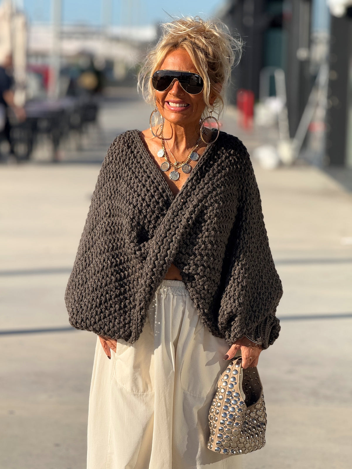 JERSEY DE PUNTO OVERSIZE ENTRELAZADO MULTICOLOR