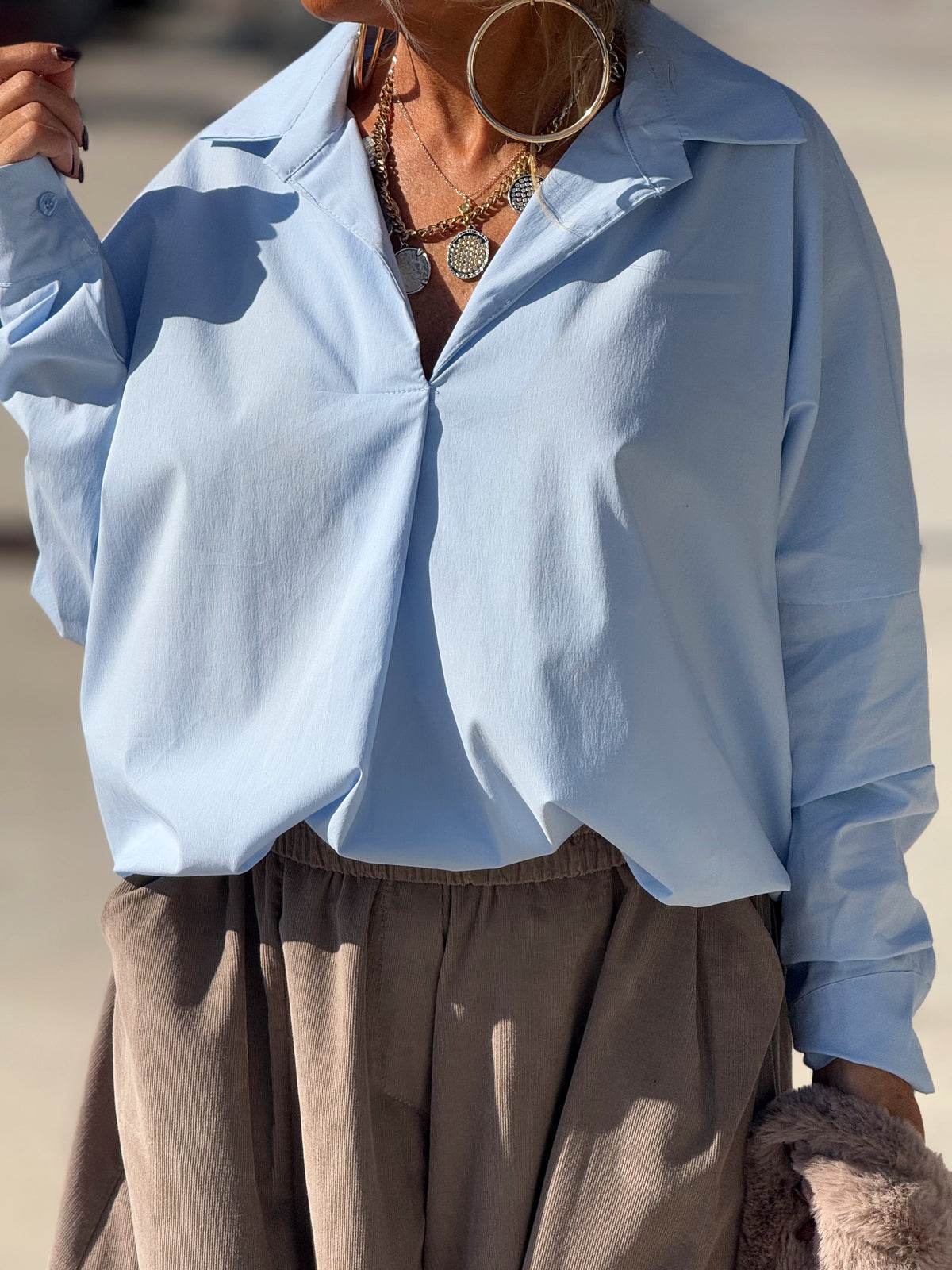 CAMISA GLORIA CELESTE