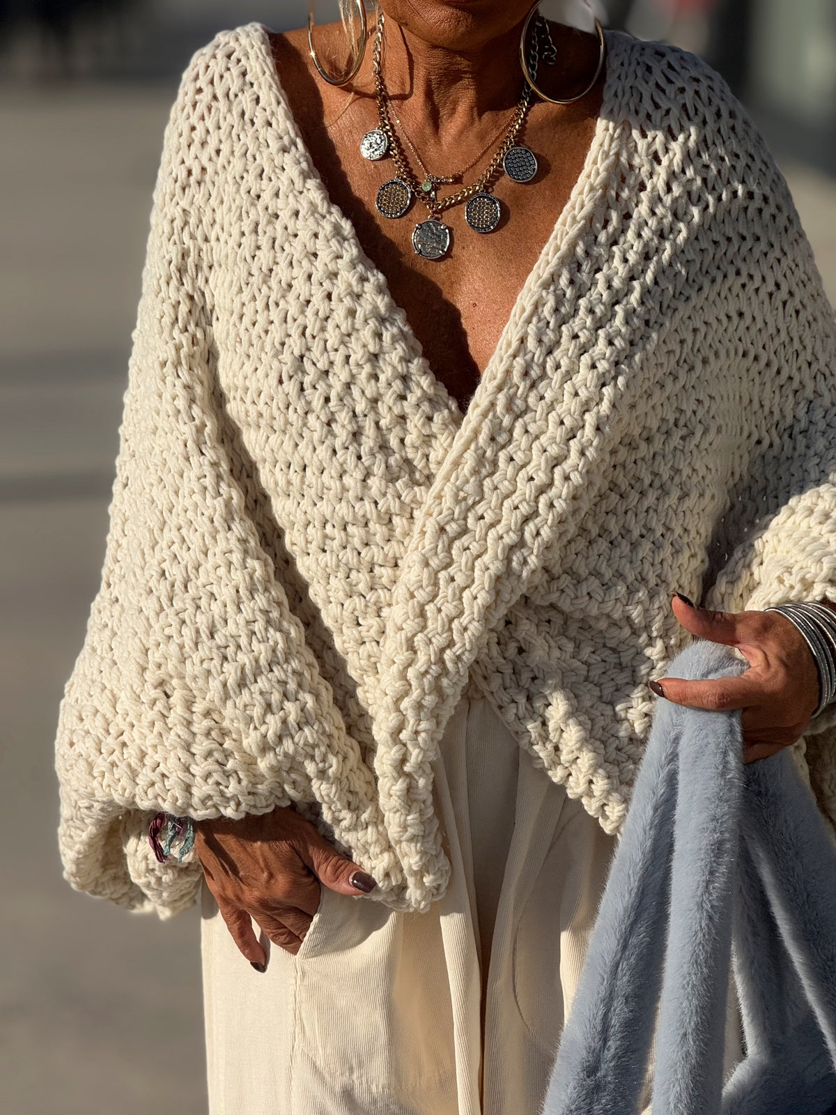JERSEY DE PUNTO OVERSIZE ENTRELAZADO MULTICOLOR