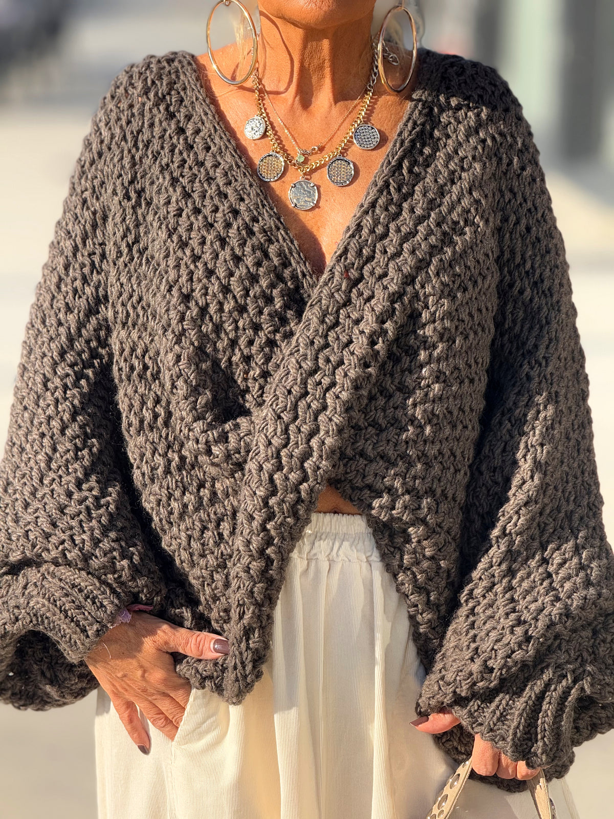 JERSEY DE PUNTO OVERSIZE ENTRELAZADO MULTICOLOR