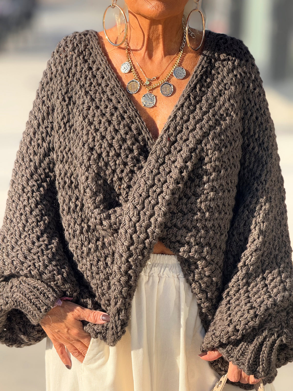 JERSEY DE PUNTO OVERSIZE ENTRELAZADO MULTICOLOR