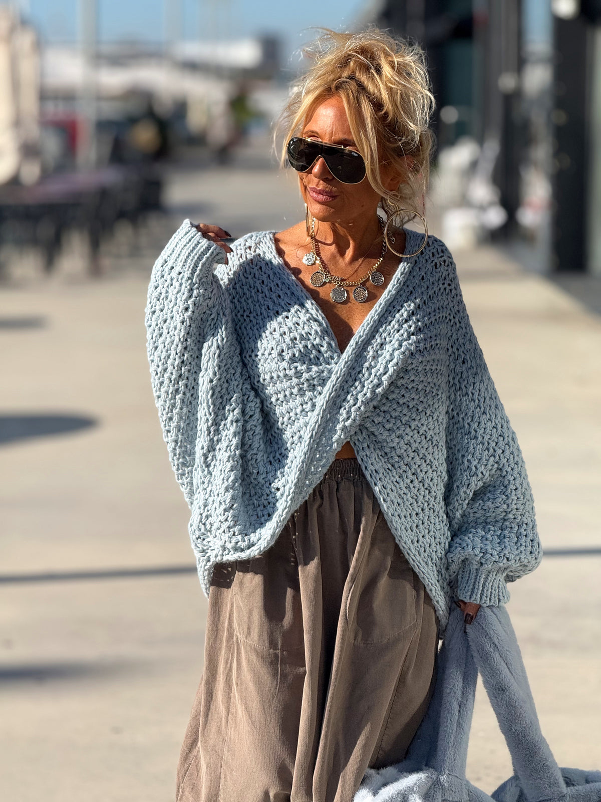 JERSEY DE PUNTO OVERSIZE ENTRELAZADO MULTICOLOR