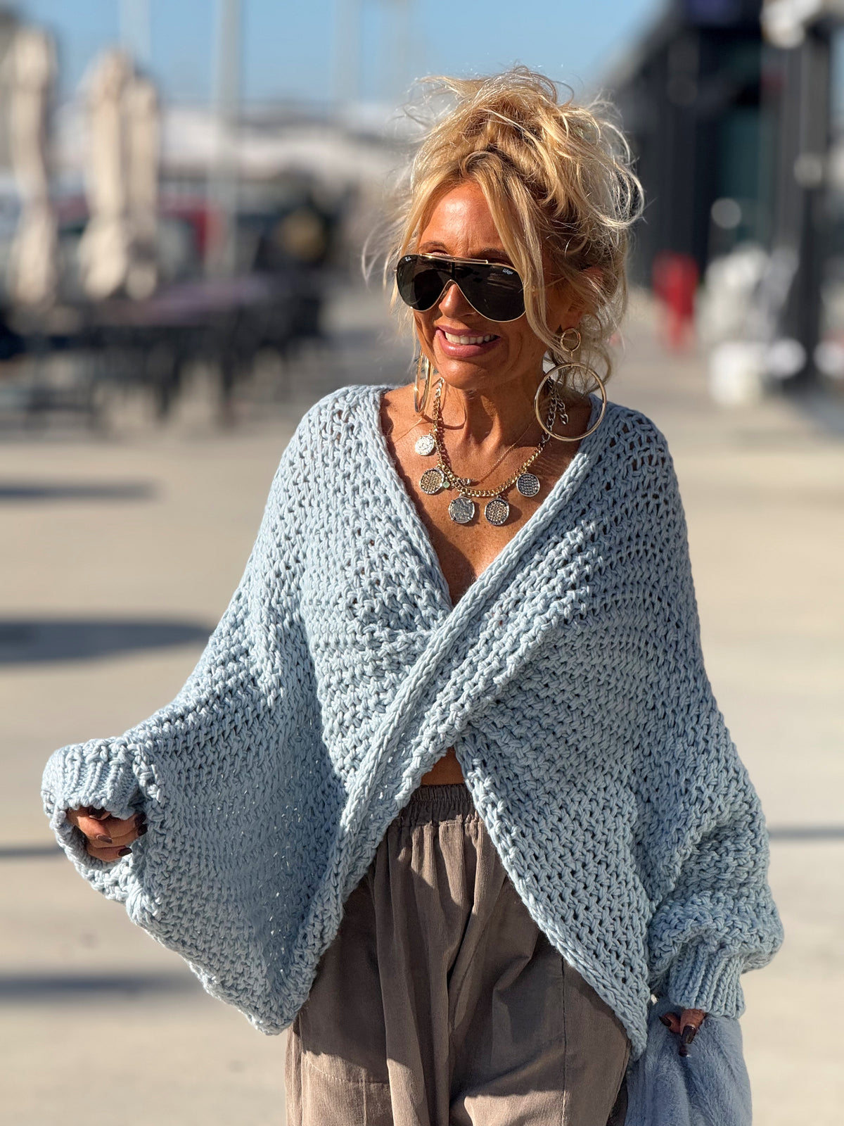 JERSEY DE PUNTO OVERSIZE ENTRELAZADO MULTICOLOR