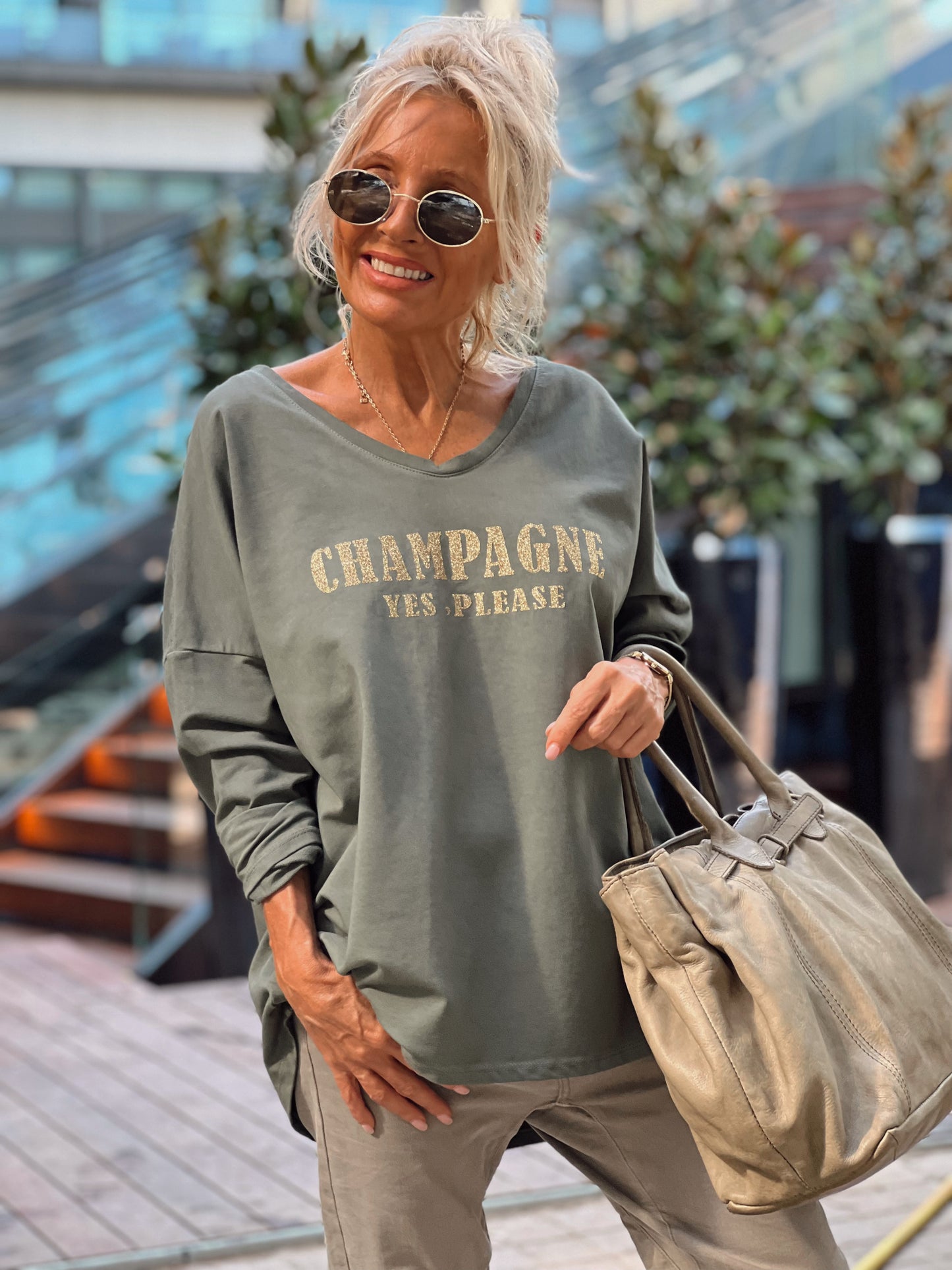 SUDADERA CHAMPAGNE KAKI