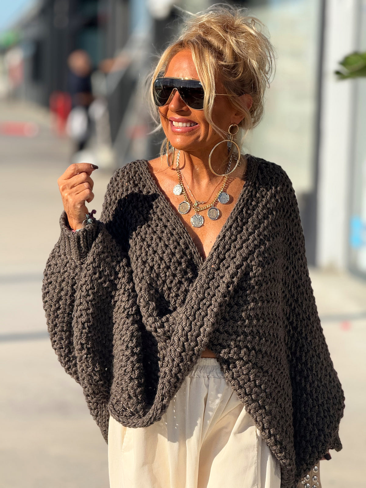 JERSEY DE PUNTO OVERSIZE ENTRELAZADO MULTICOLOR