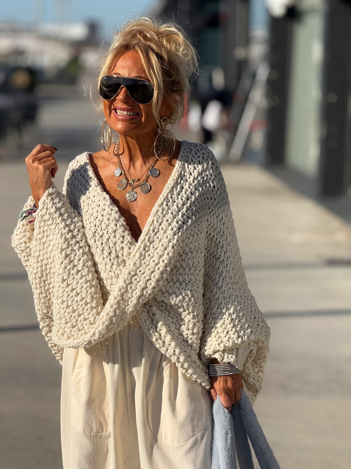 JERSEY DE PUNTO OVERSIZE ENTRELAZADO MULTICOLOR