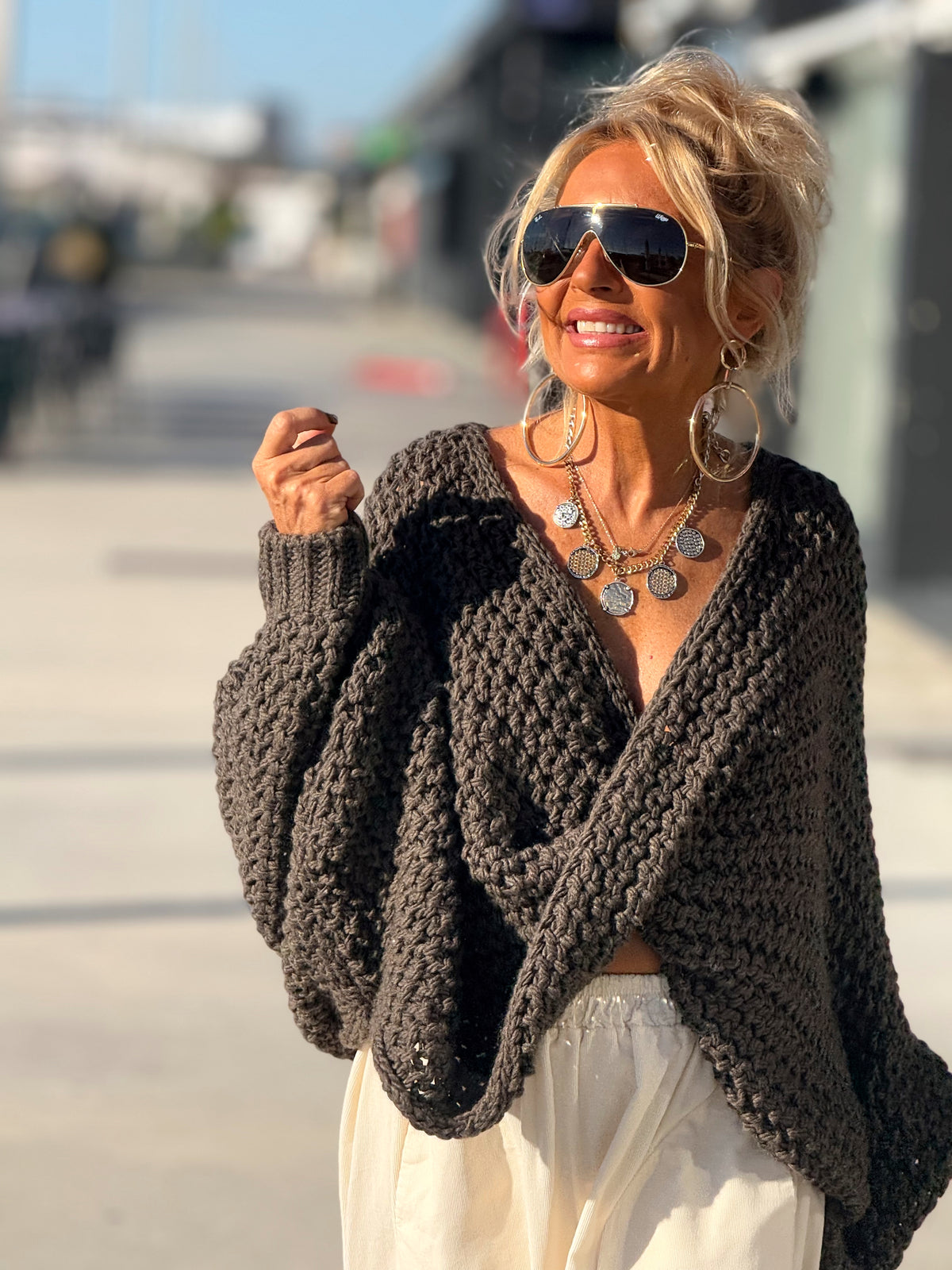 JERSEY DE PUNTO OVERSIZE ENTRELAZADO MULTICOLOR