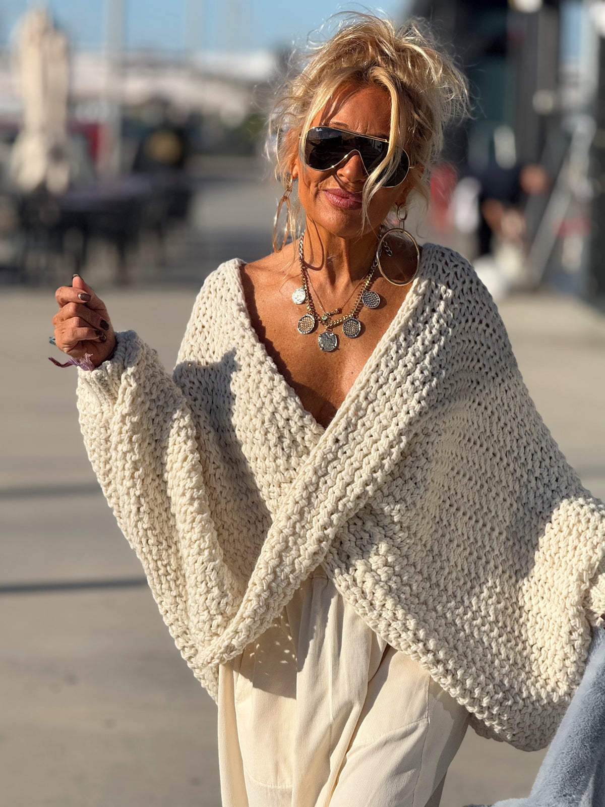 JERSEY DE PUNTO OVERSIZE ENTRELAZADO MULTICOLOR