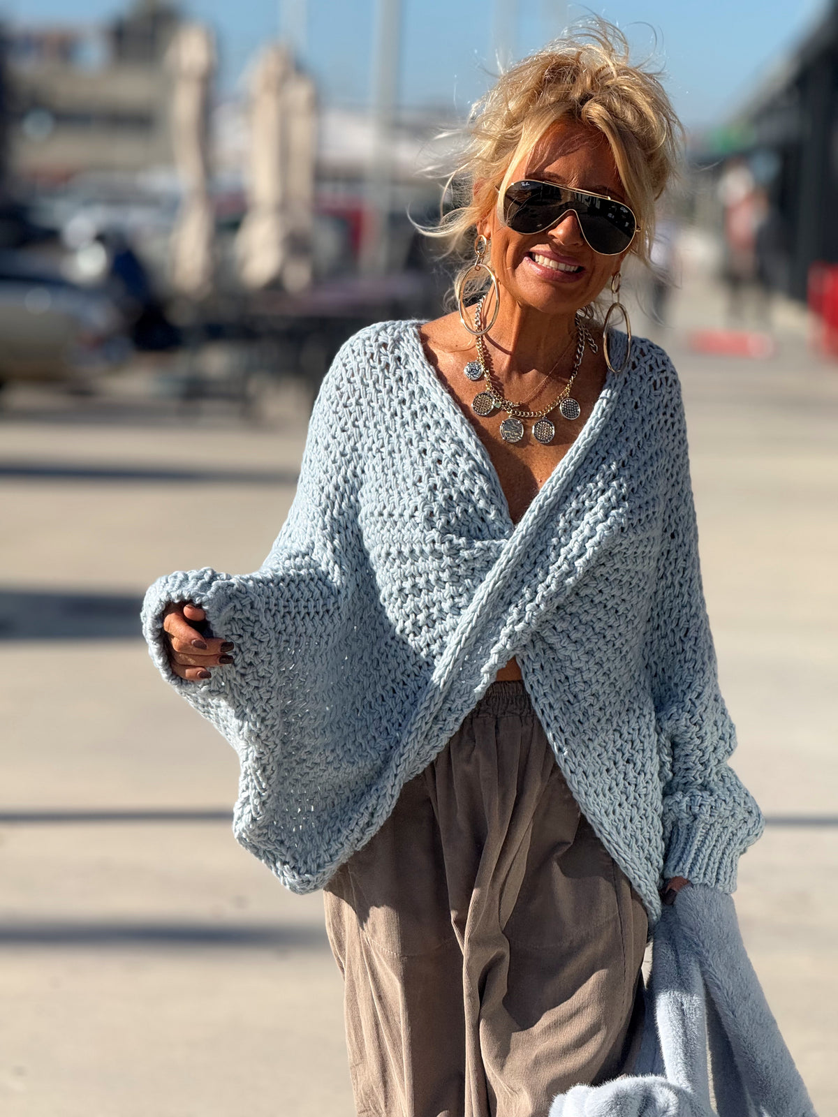 JERSEY DE PUNTO OVERSIZE ENTRELAZADO MULTICOLOR