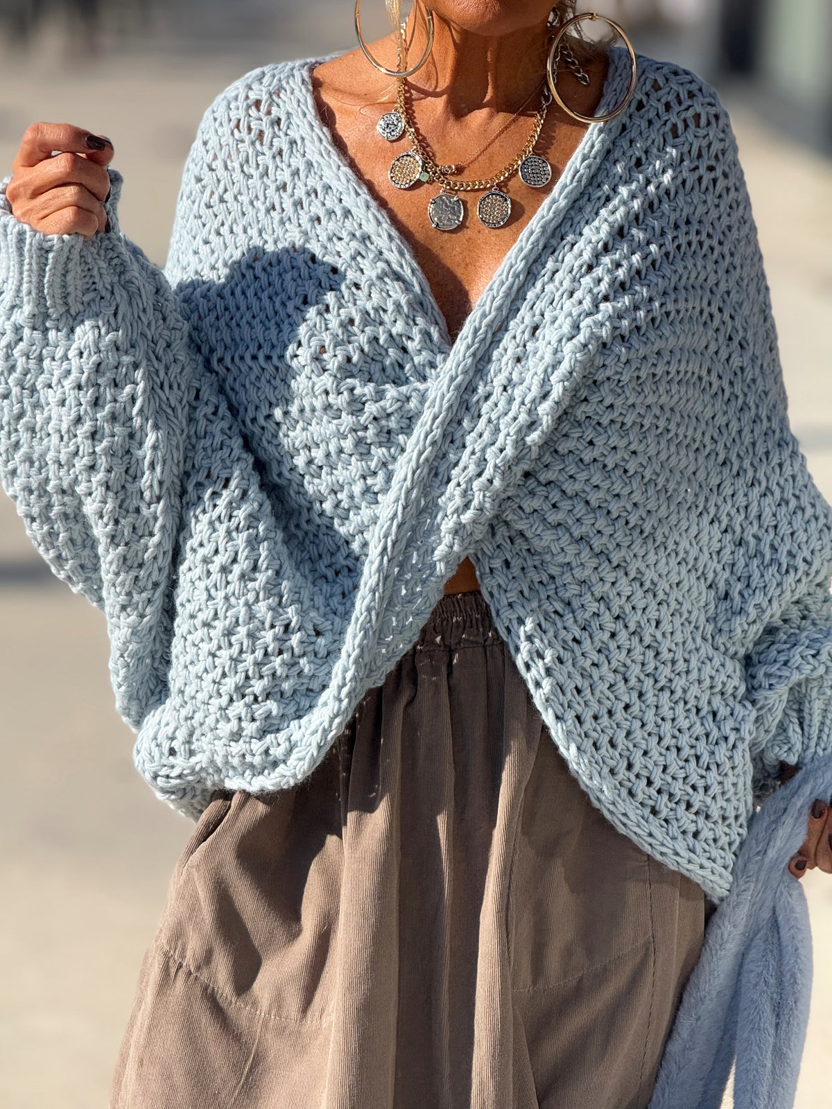 JERSEY DE PUNTO OVERSIZE ENTRELAZADO MULTICOLOR
