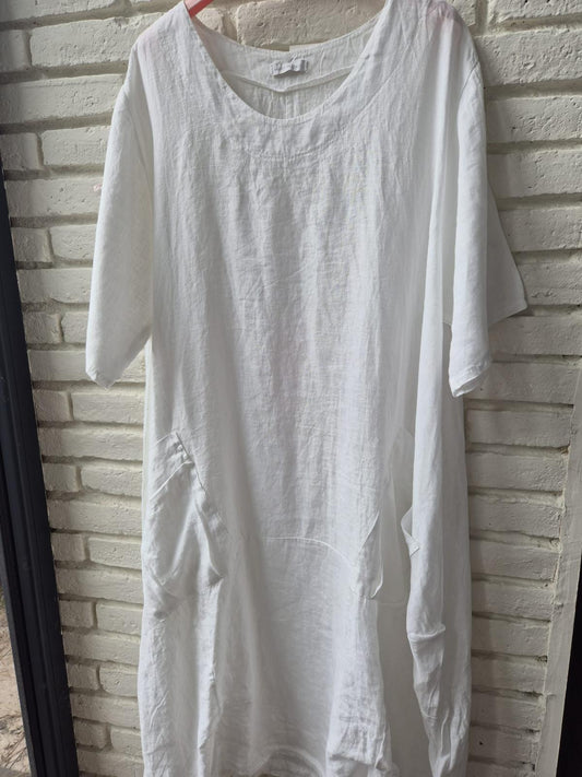 VESTIDO LINO DIANA BLANCO