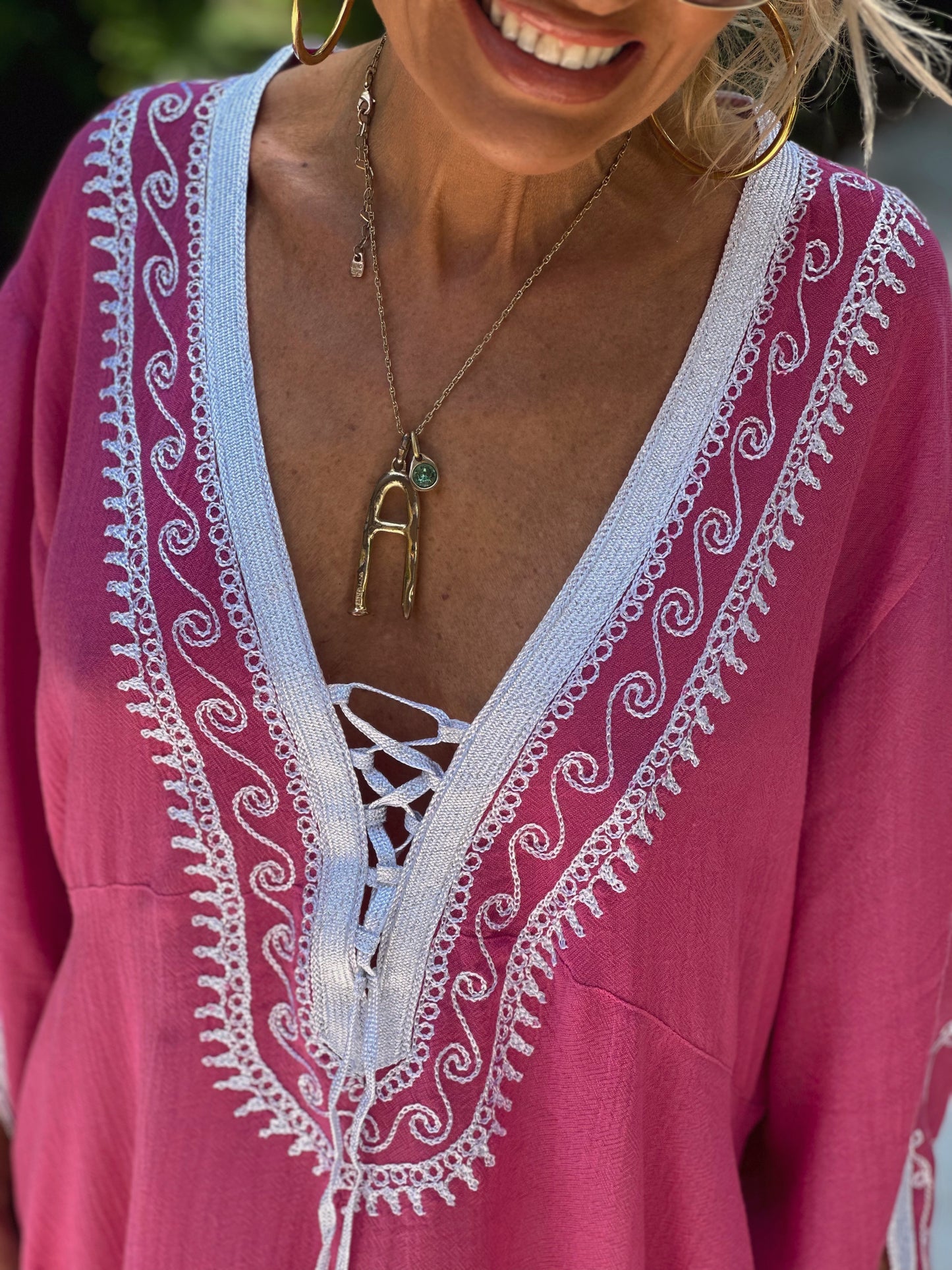 VESTIDO LONGUE OMBRE FUCSIA