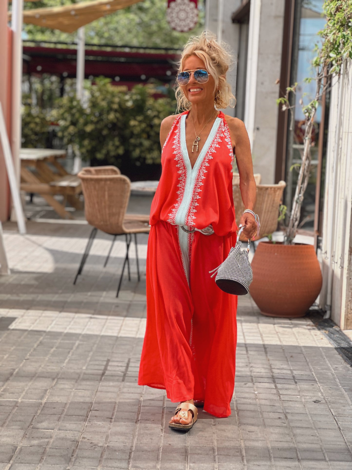 VESTIDO LONG FUZIA CORAL