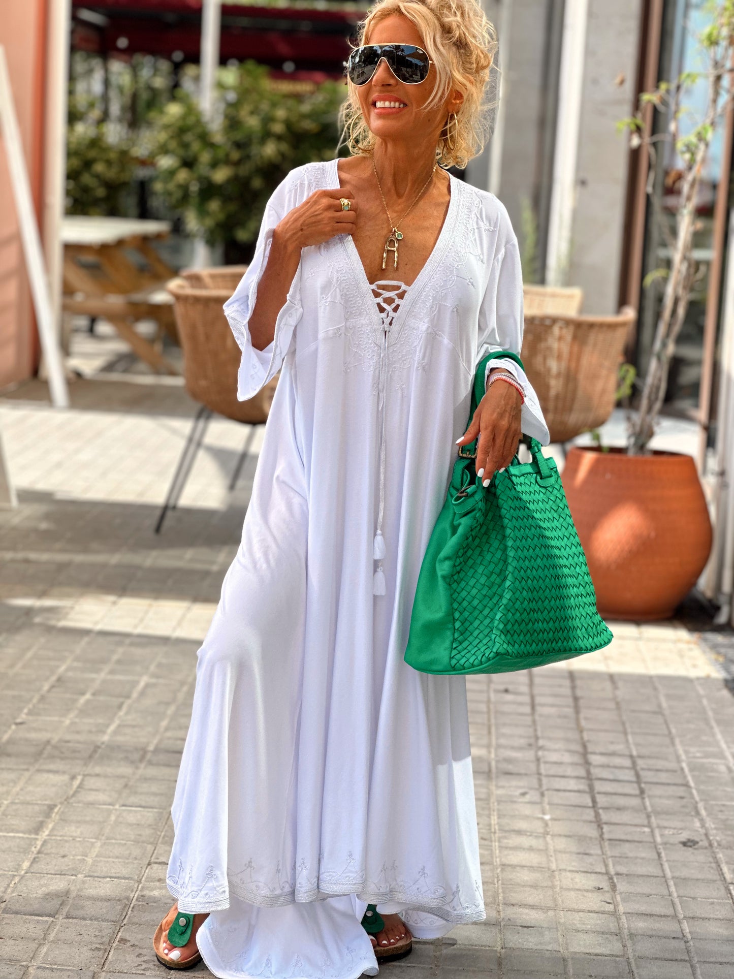 VESTIDO LONGUE OMBRE BLANCO