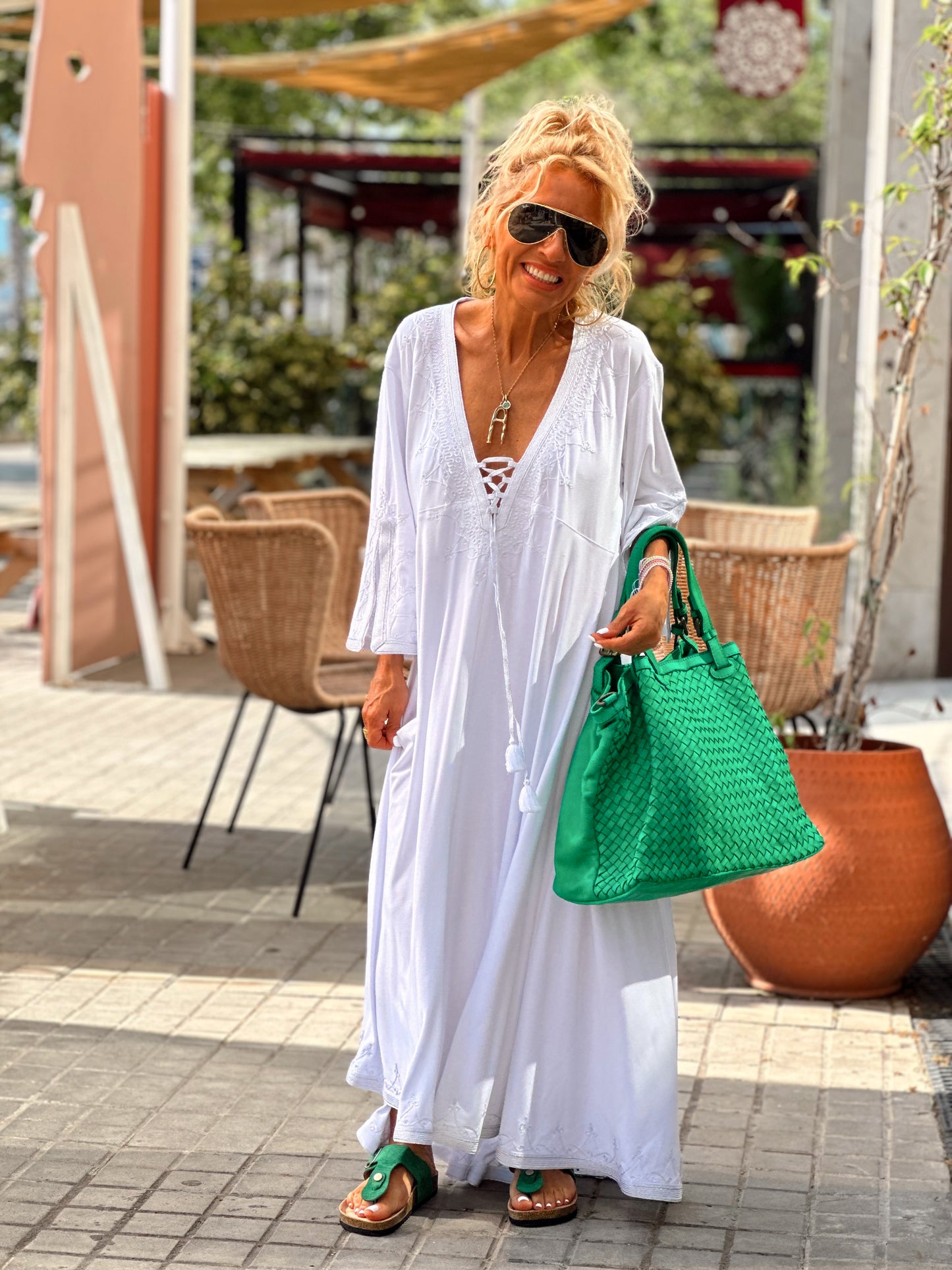 VESTIDO LONGUE OMBRE BLANCO