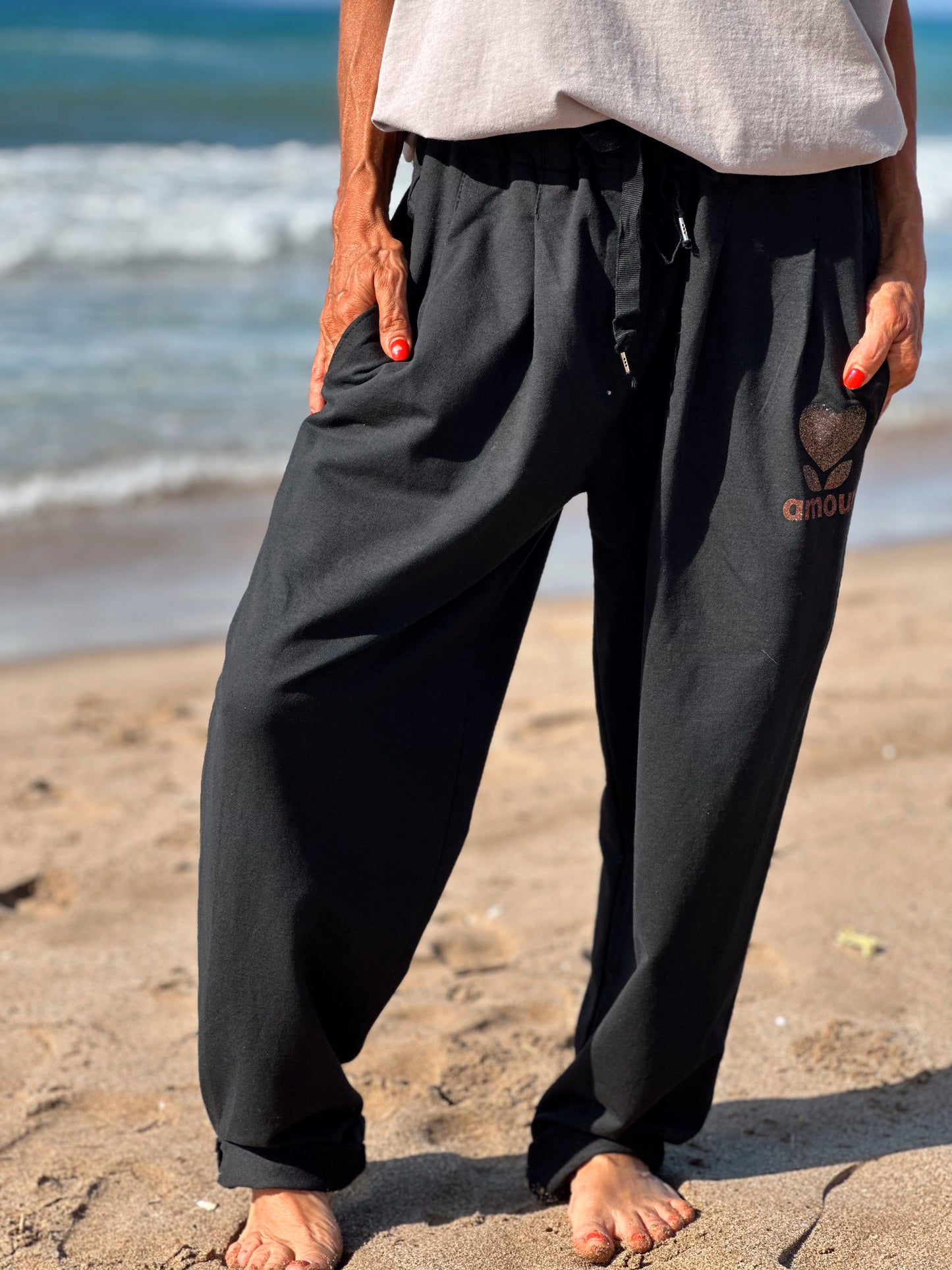 PANTALON BAGGY AMOUR NEGRO