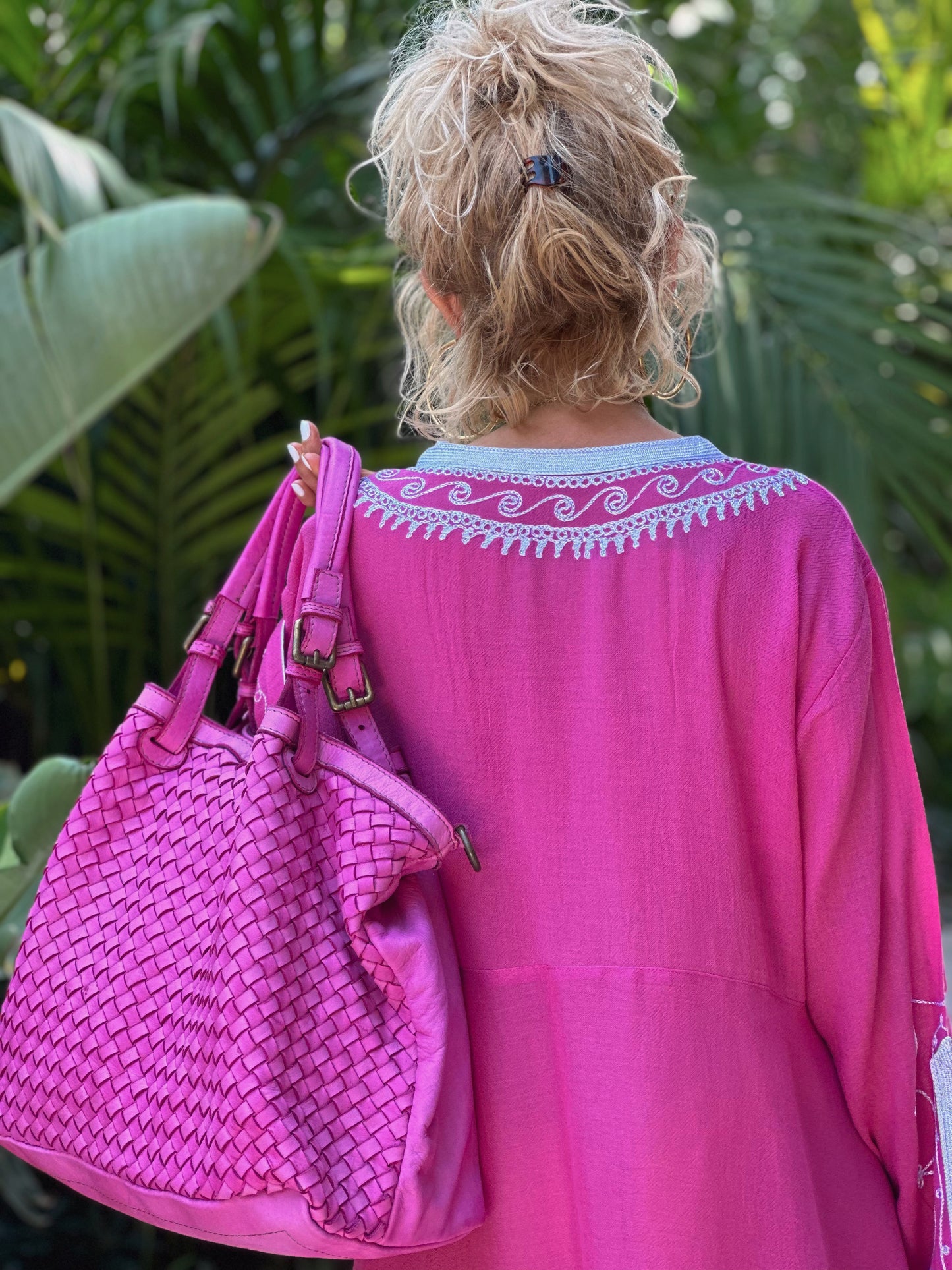 VESTIDO LONGUE OMBRE FUCSIA