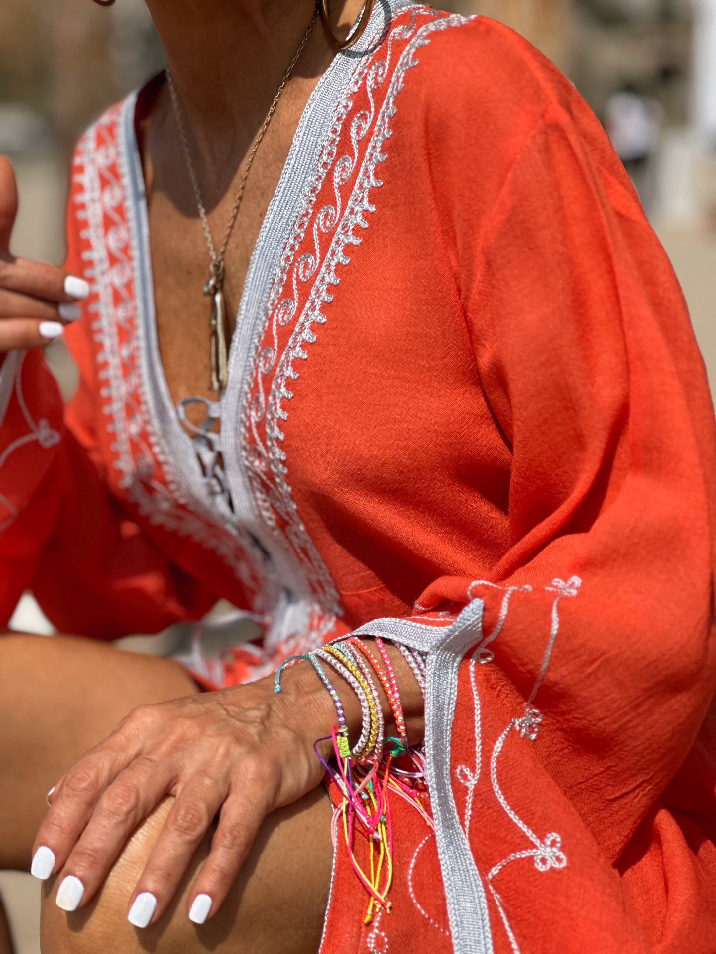 VESTIDO MINI OMBRE CORAL