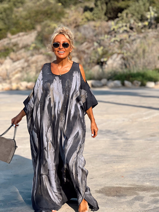 KAFTAN HOLBOX GRIS PLUMA