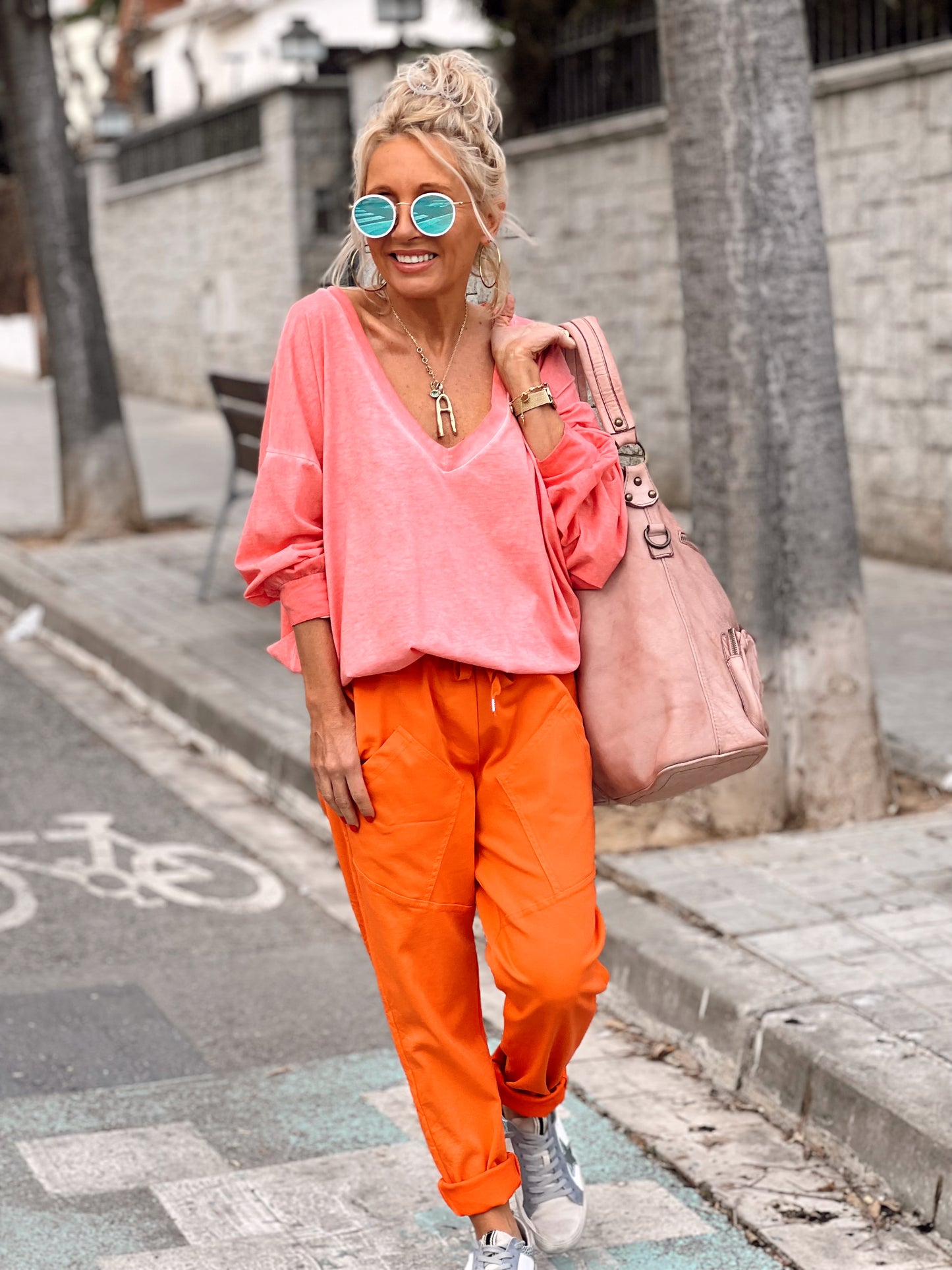 PANTALON BAGGY AYSHA NARANJA