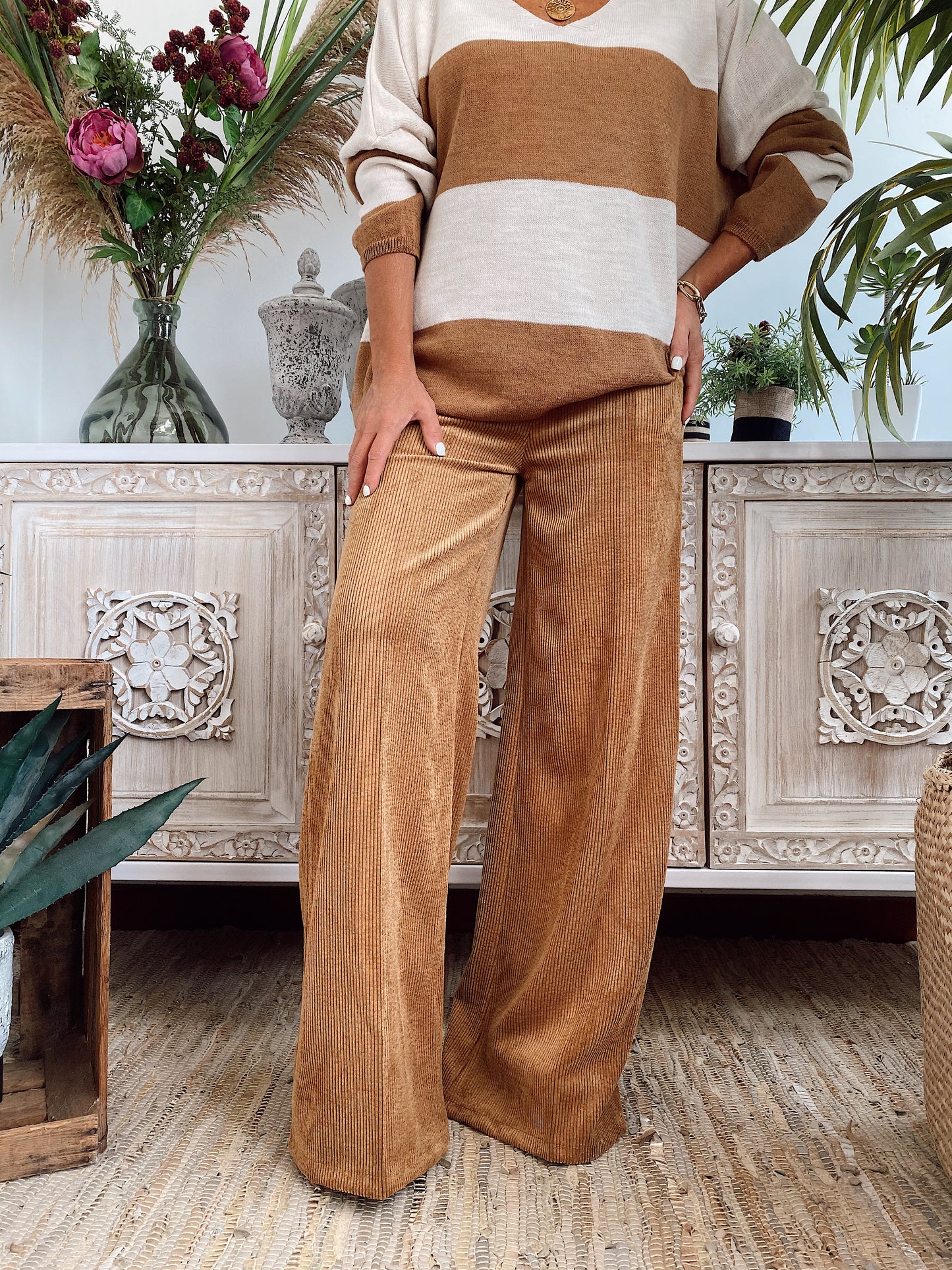 PANTALÓN DE PANA CORINNE CAMEL