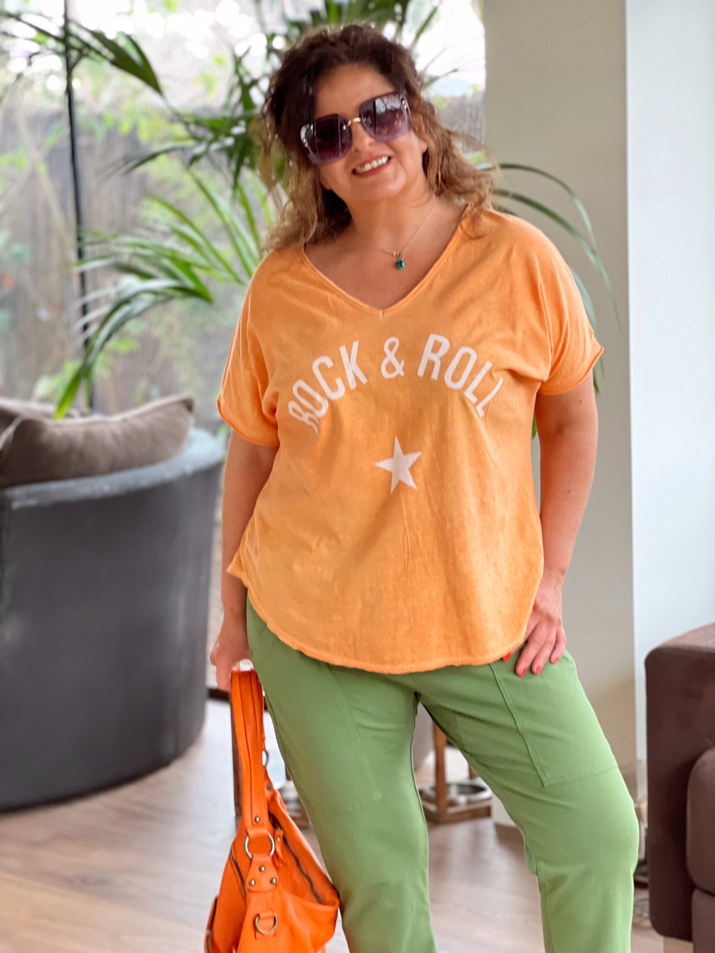 CAMISETA ROCK&ROLL⭐️ NARANJA