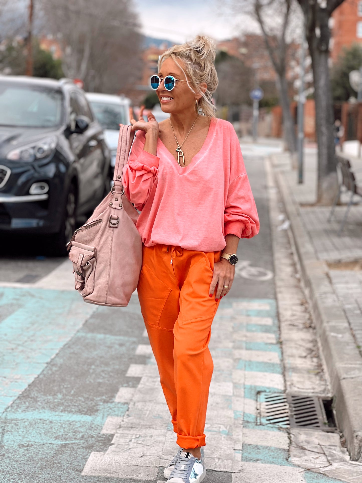 PANTALON BAGGY AYSHA NARANJA