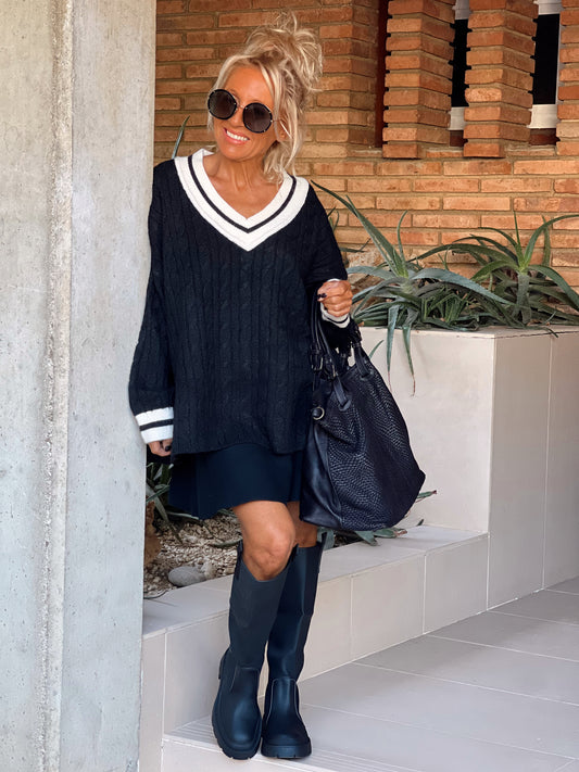 FALDA DE PUNTO CURTA MANUELA NEGRA