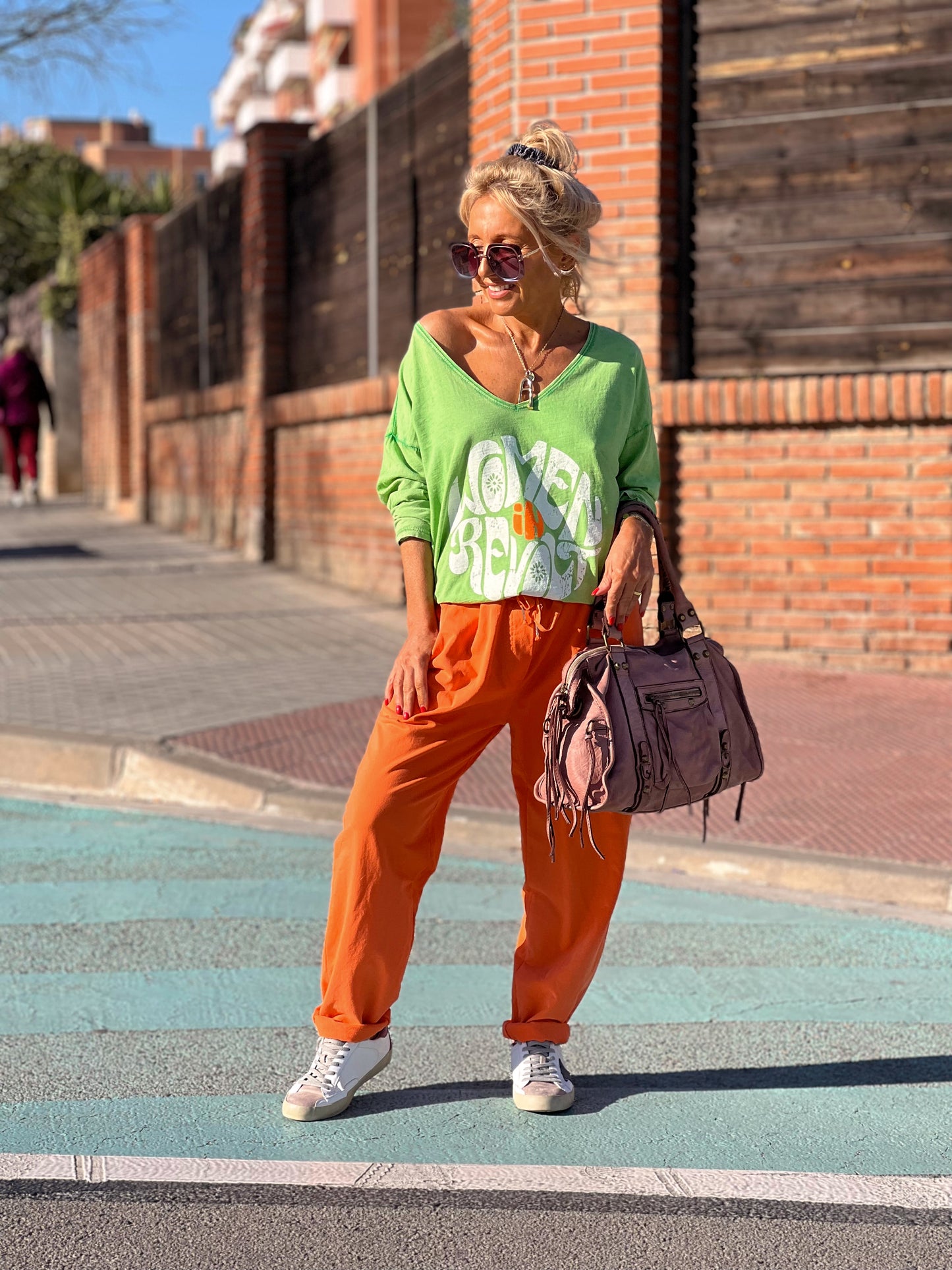 PANTALON BAGGY AYSHA NARANJA