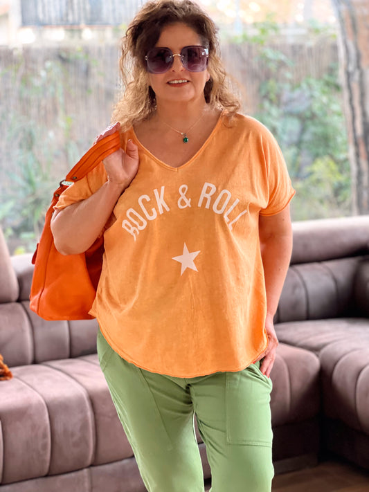 CAMISETA ROCK&ROLL⭐️ NARANJA