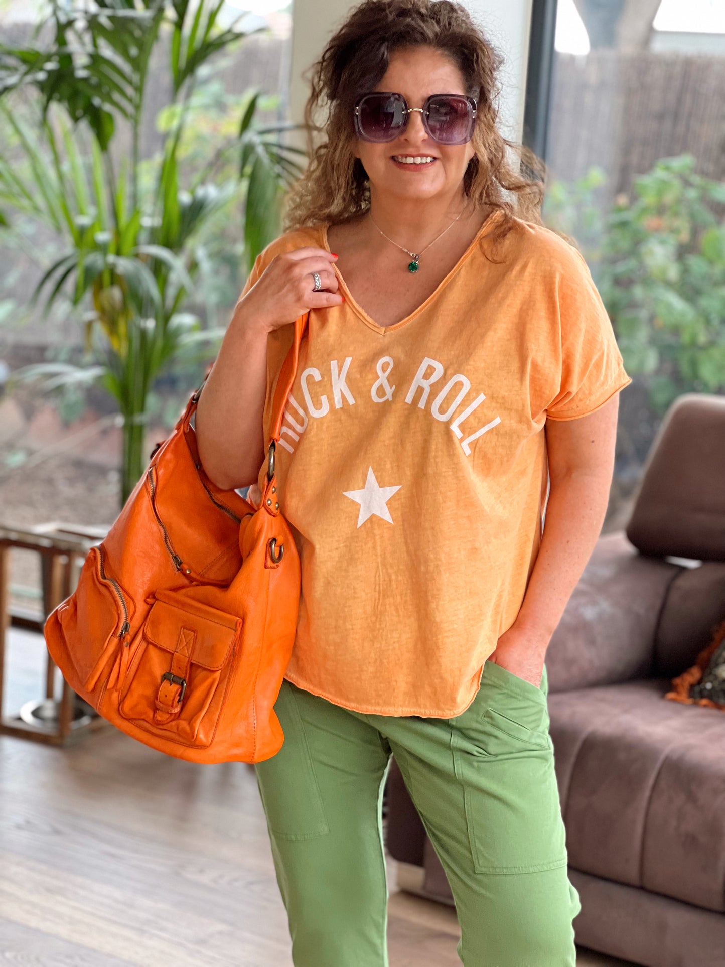 CAMISETA ROCK&ROLL⭐️ NARANJA