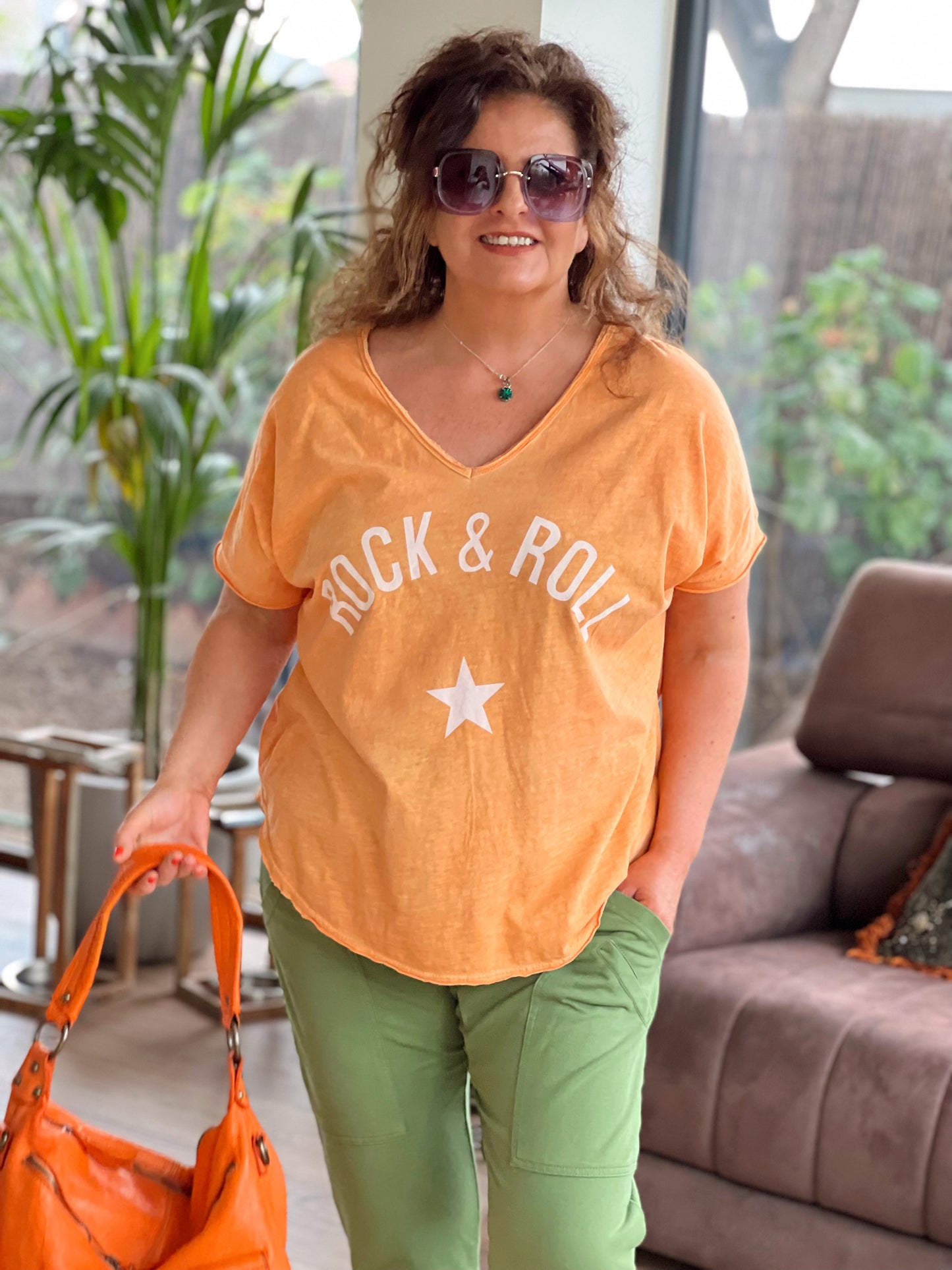 CAMISETA ROCK&ROLL⭐️ NARANJA