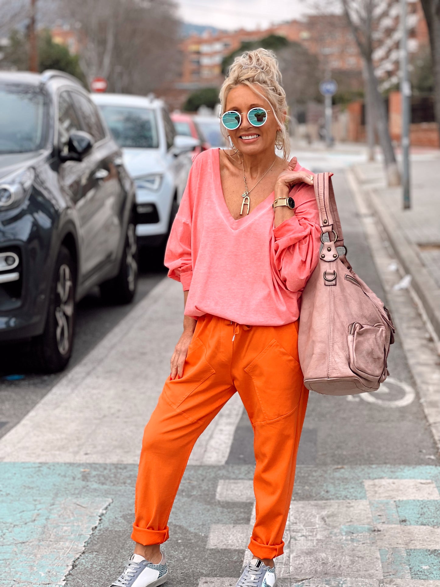 PANTALON BAGGY AYSHA NARANJA