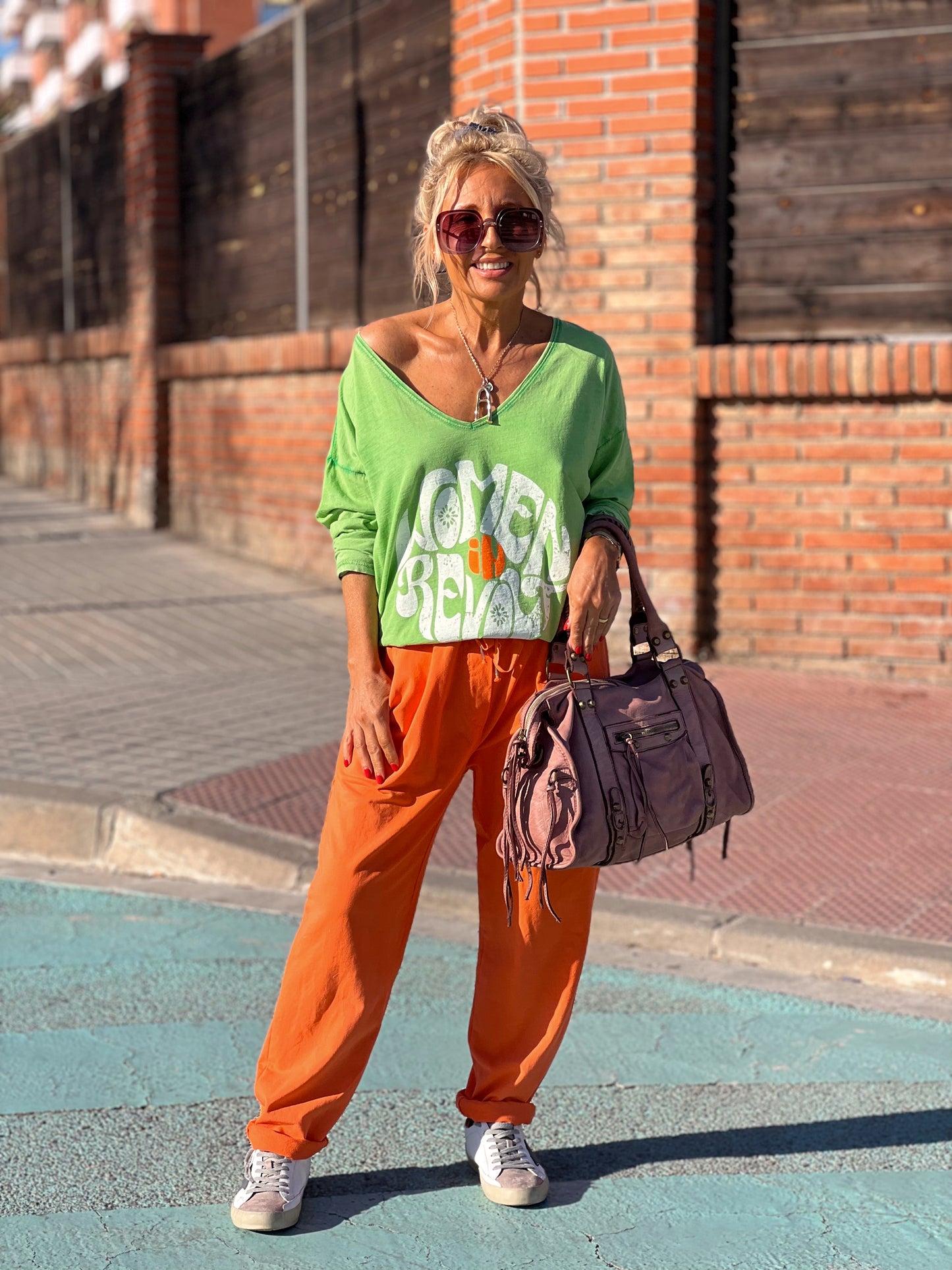 PANTALON BAGGY AYSHA NARANJA