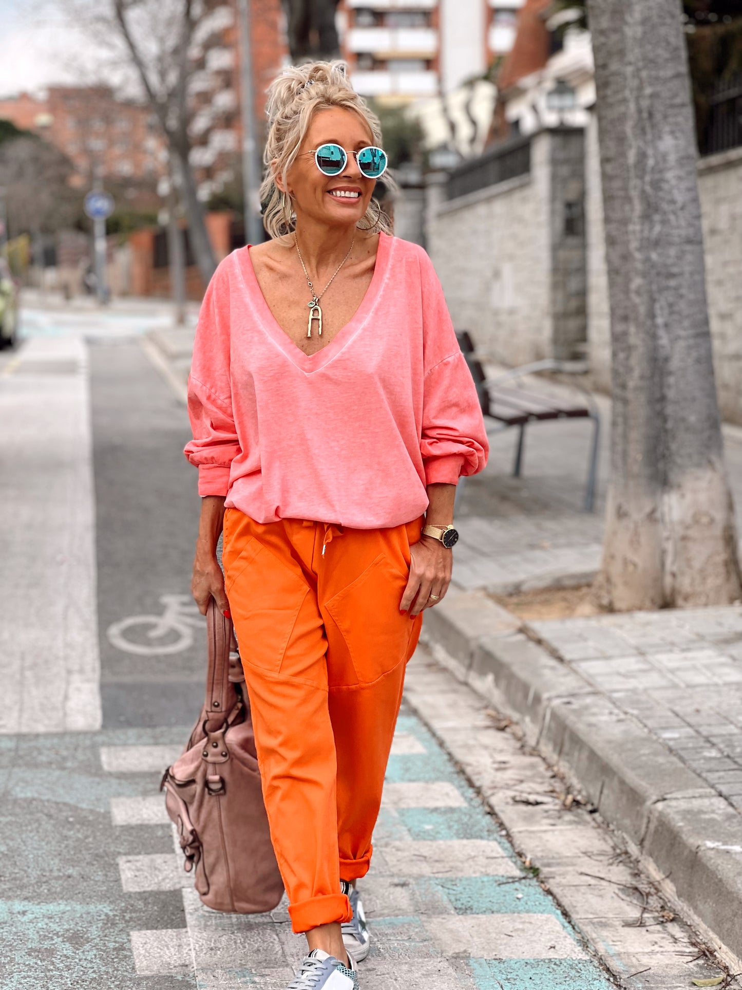 PANTALON BAGGY AYSHA NARANJA