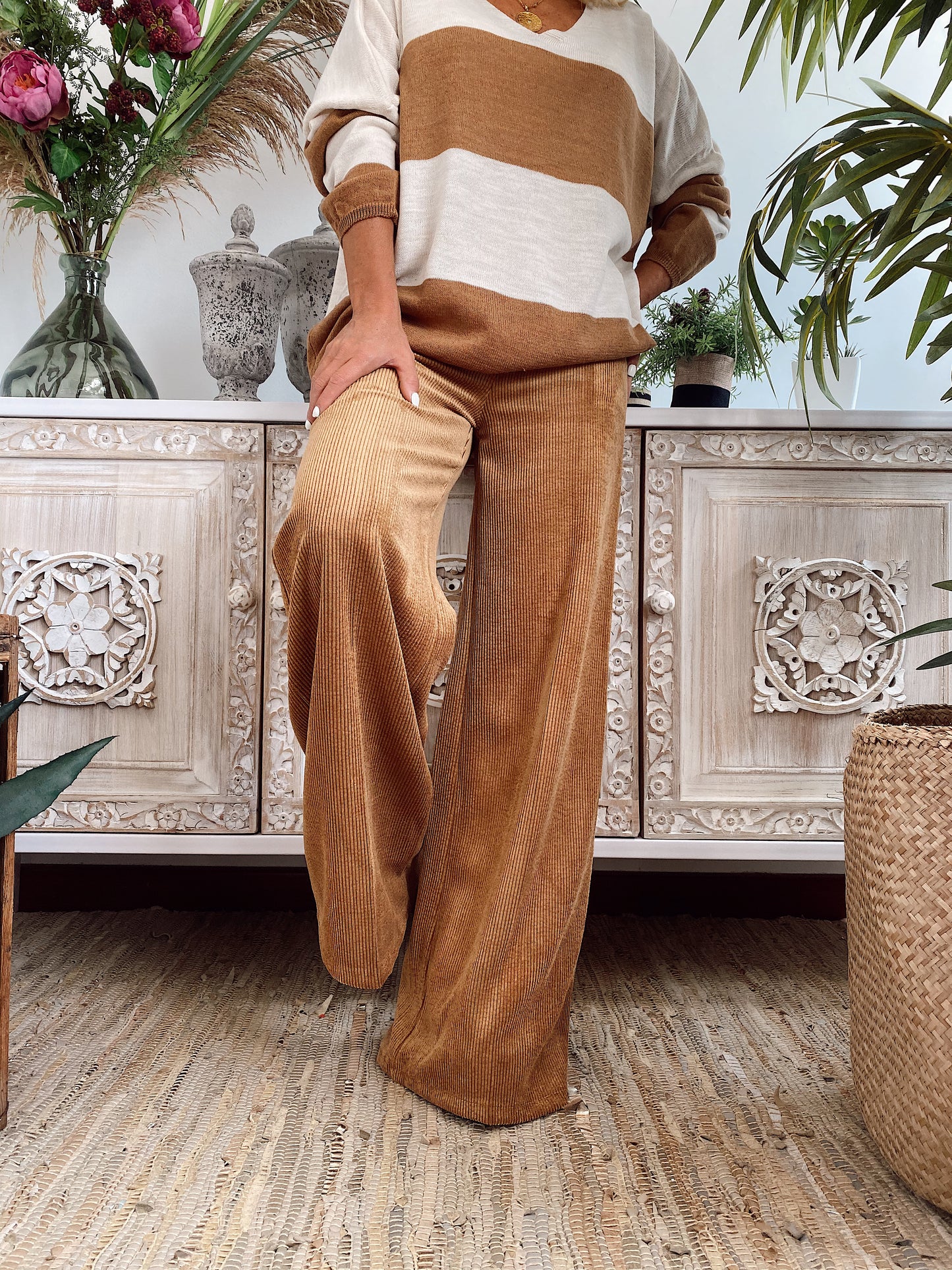 PANTALÓN DE PANA CORINNE CAMEL