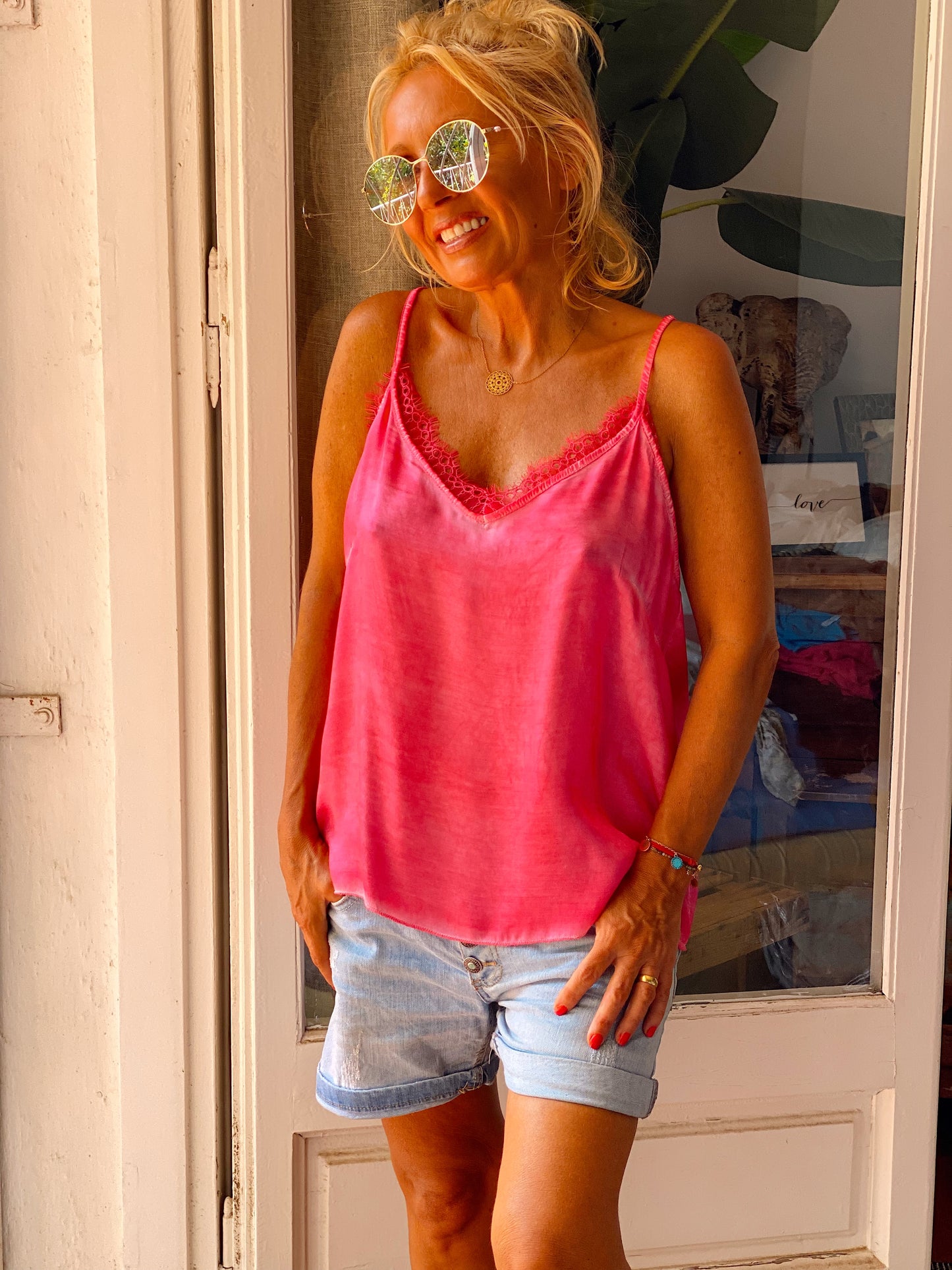 TOP LENCERO CON BOTONES MARY ROSA