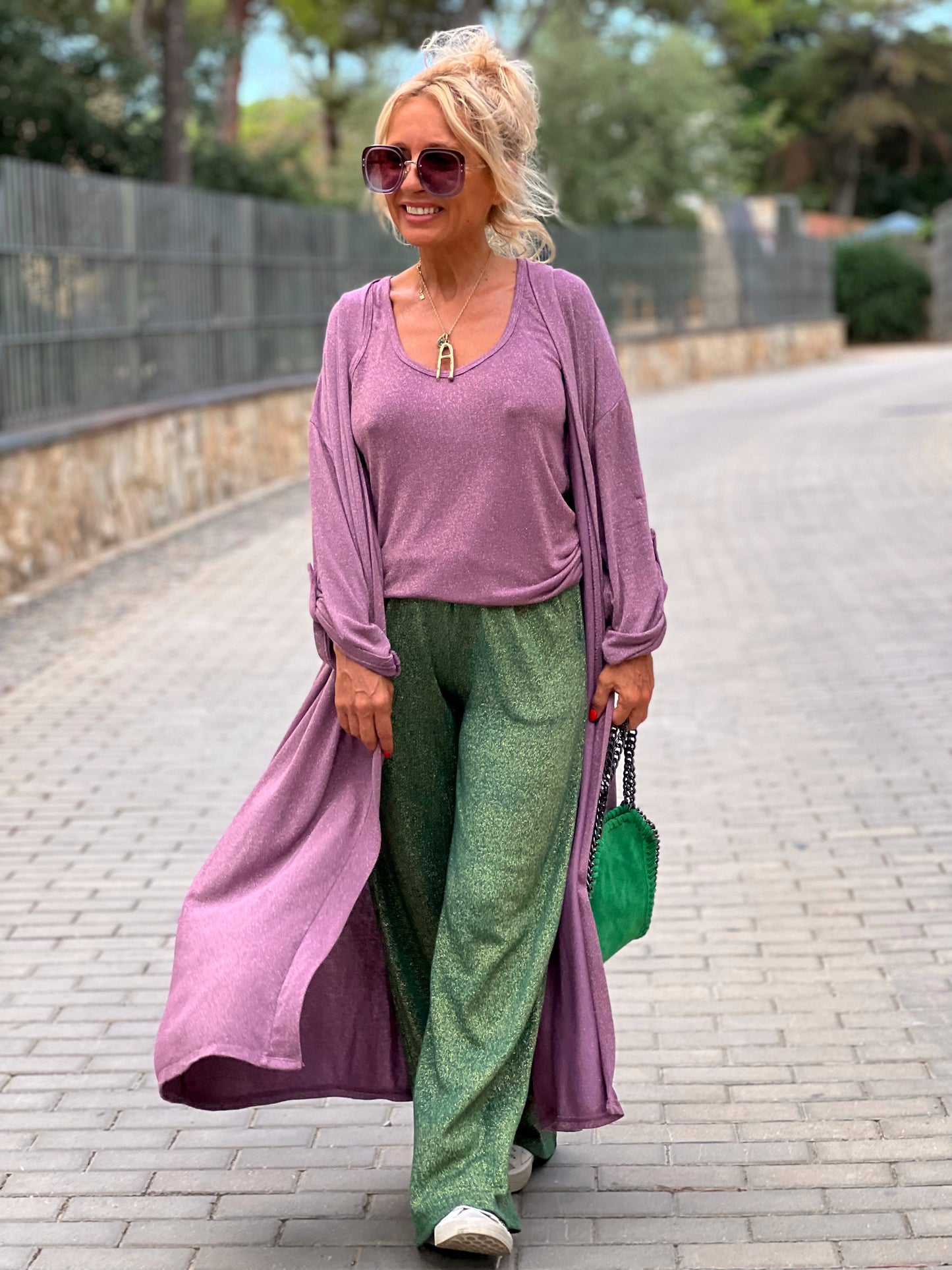 CONJUNTO TOP-CHAQUETA BRILLO RITA ROSA