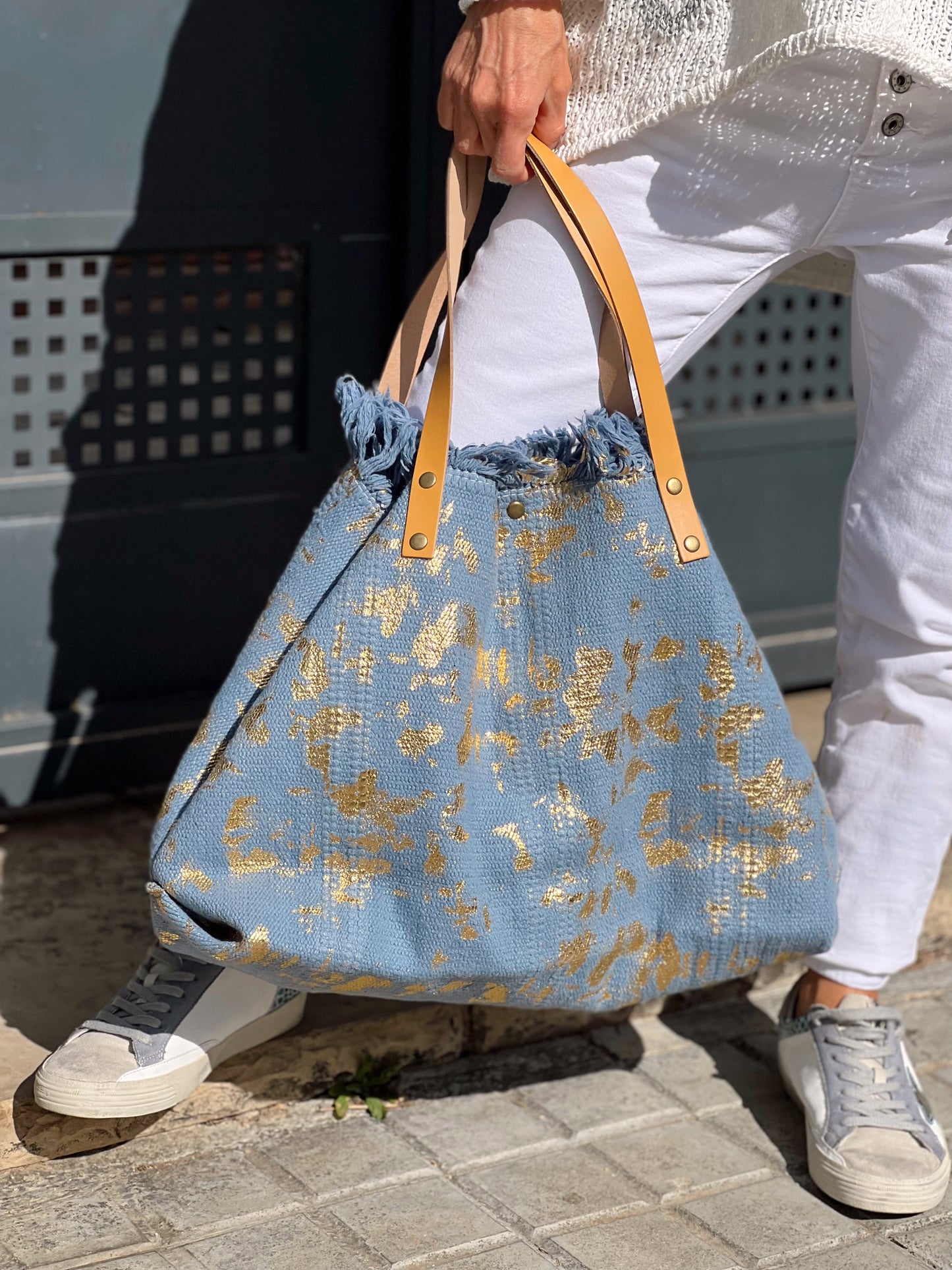 BOLSO ALGARVE AZUL-DORADO