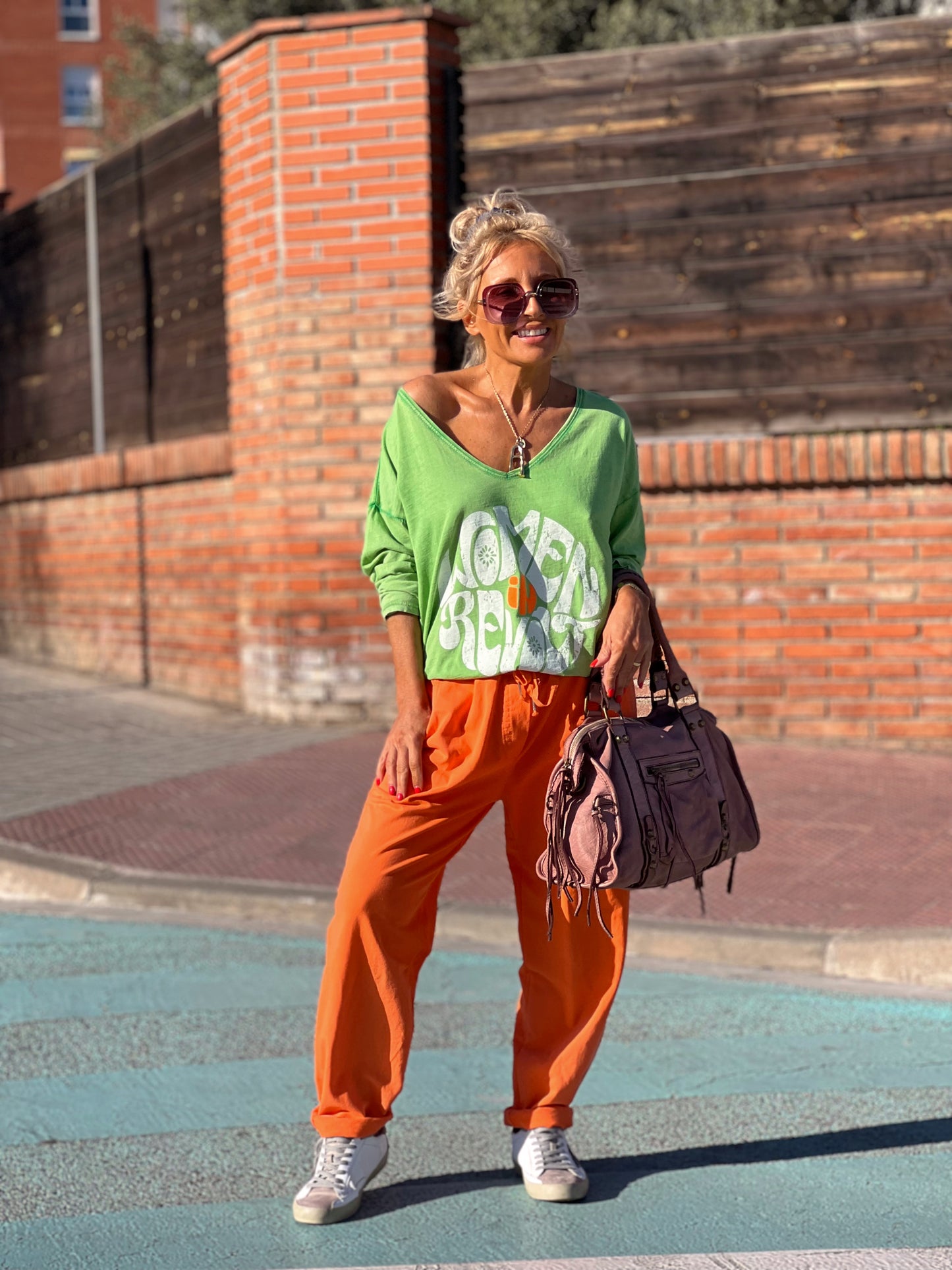 PANTALON BAGGY AYSHA NARANJA